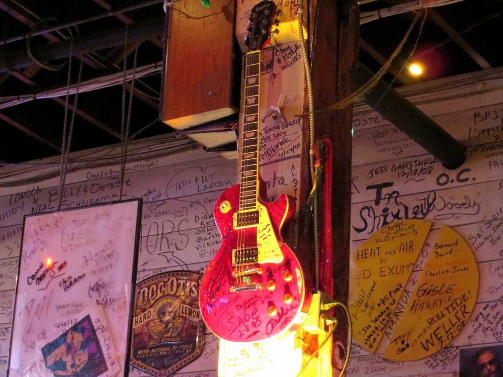Names on the Wall, Poster, and Guitar. Ground Zero Blues Club Photograph by John Zheng (2014)