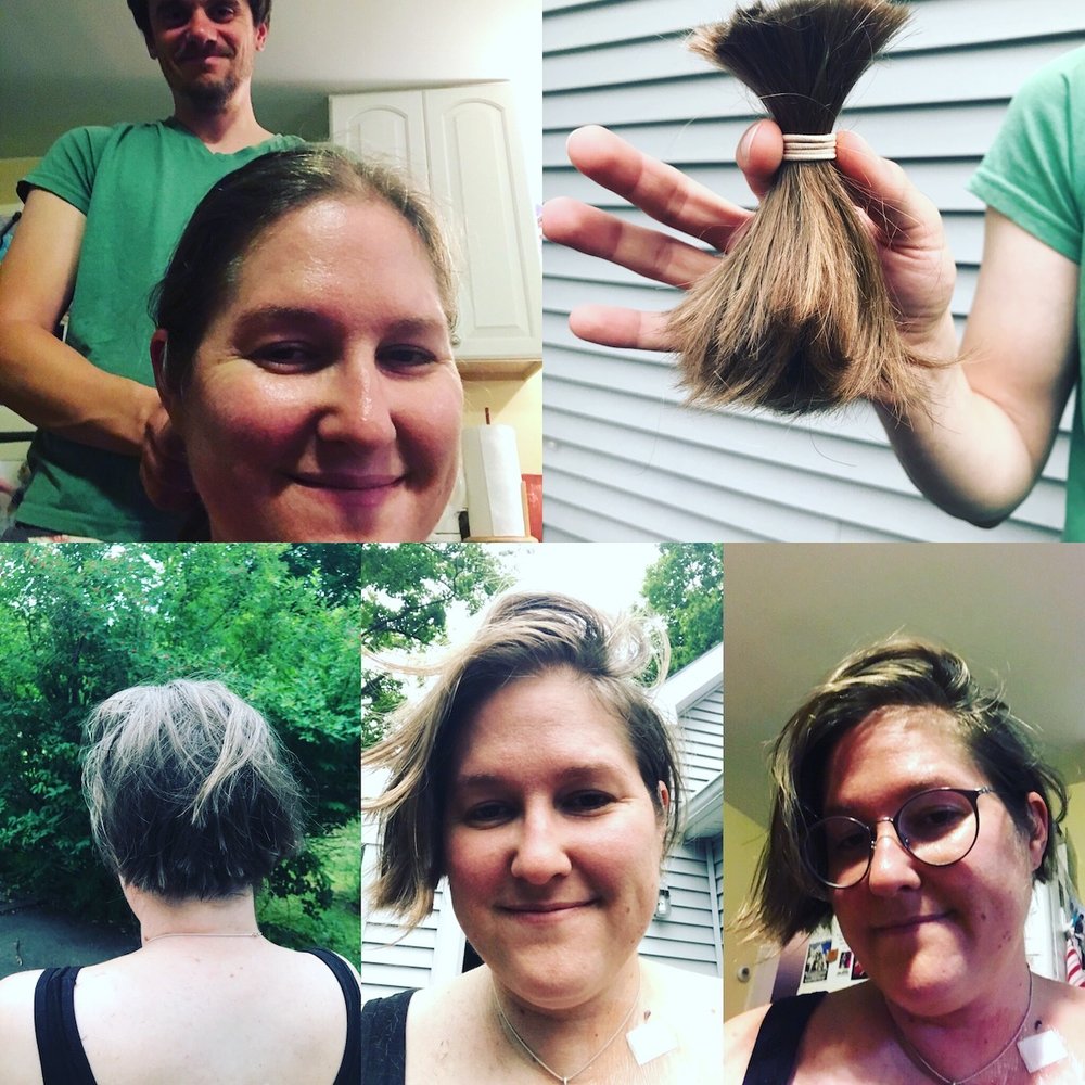 I thought that I might look like a freak, but I didn’t. I just looked like a woman who had shaved her head.  July 10, 2018, the first hair cut. © Misty Krueger. All rights reserved