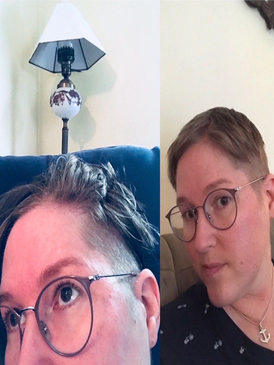 July 22, 2018, second hair cut © Misty Krueger. All rights reserved