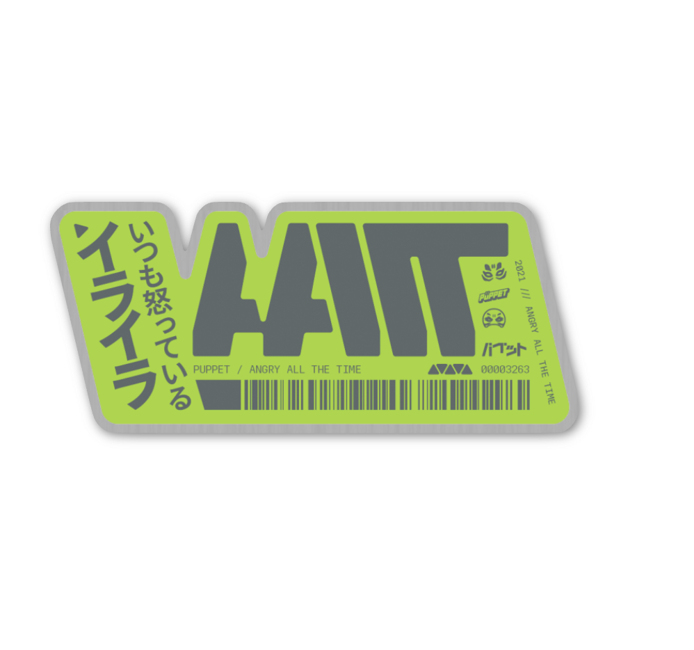 Angry All The Time Sticker - METALLIC