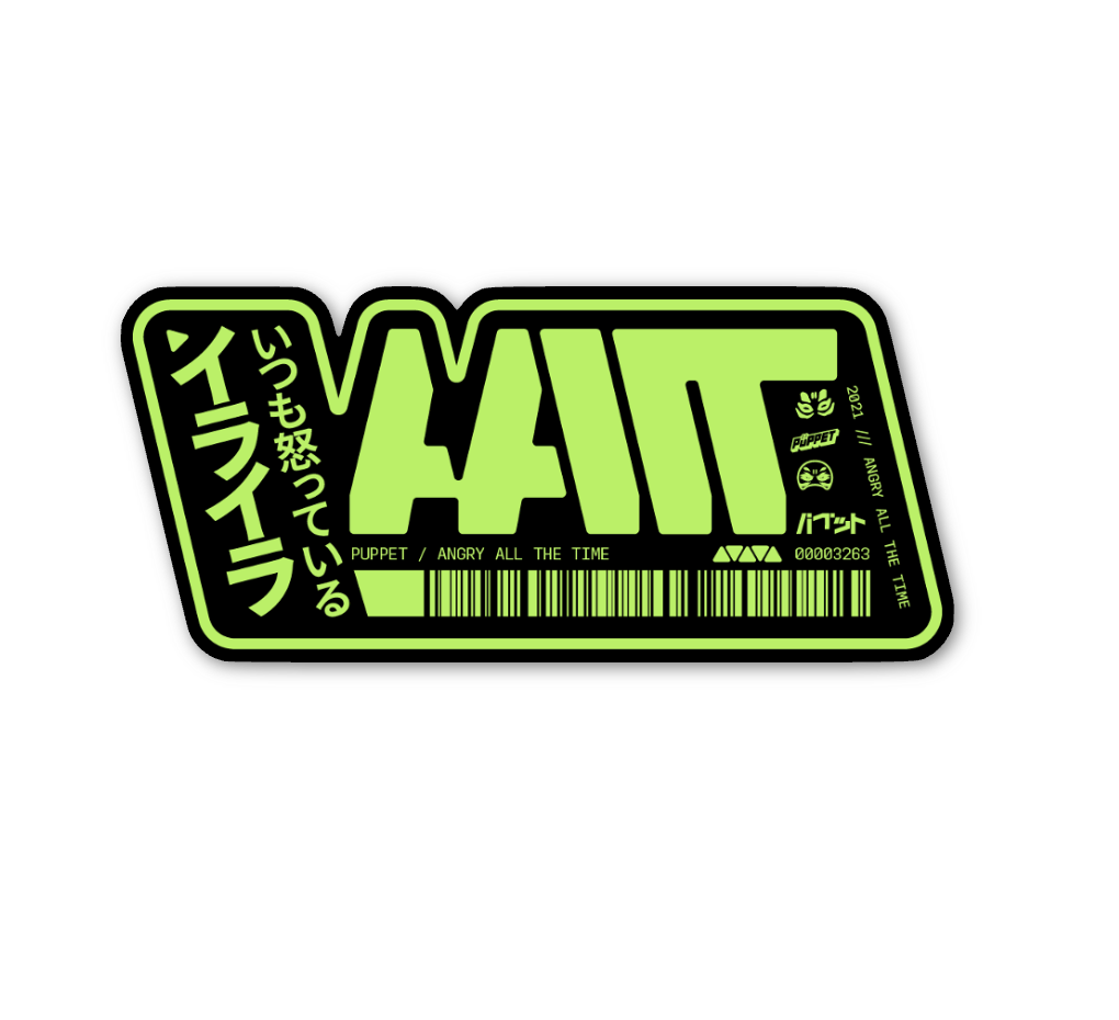 Angry All The Time Sticker - BLACK