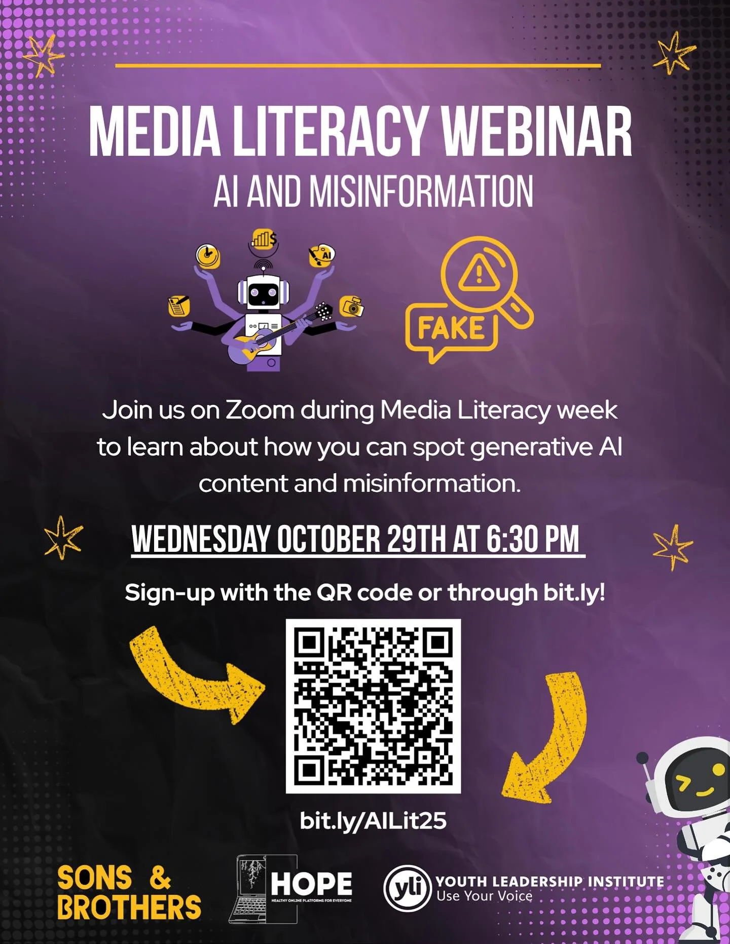 In less than a week, we will be hosting an AI Literacy Webinar 🙇🏽&zwj;♀️💻

Vaibhava, Karisma, and Nancy will talk about the history of AI, how to spot the difference between real images and AI generated images. 

➡️Join us on Wednesday, October 29