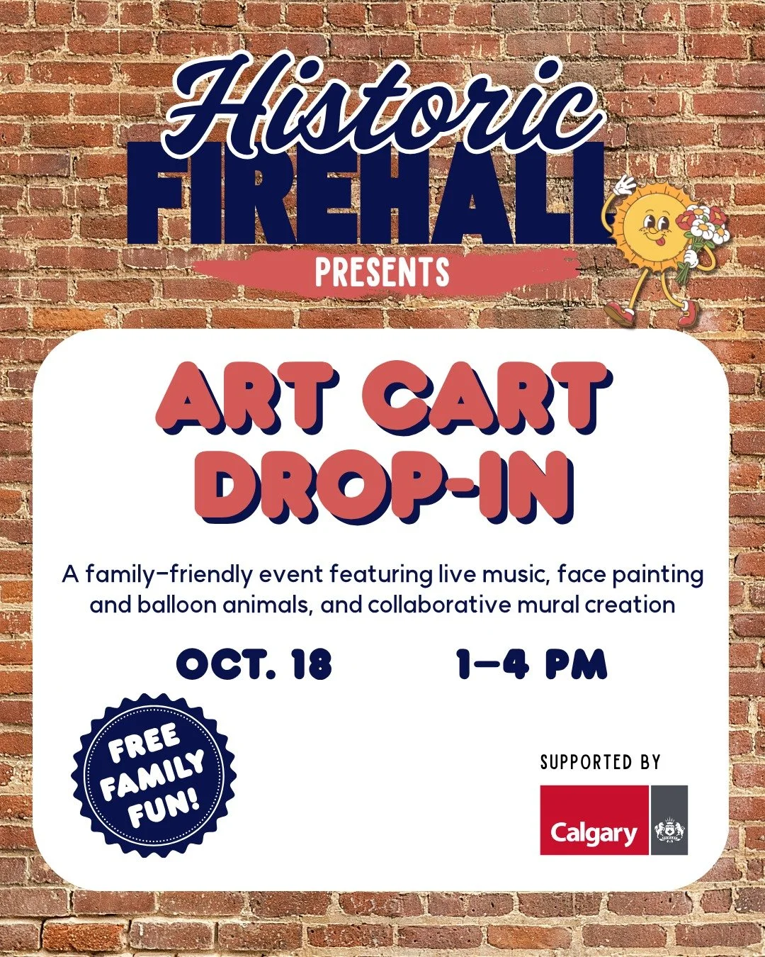 This Saturday, the Art Cart Drop-In arrives at the Historic Firehall No. 1 Courtyard! 🎨
Take part in a collaborative mural workshop with Bear & Unicorn, where families and individuals of all ages and abilities can explore creativity using natur