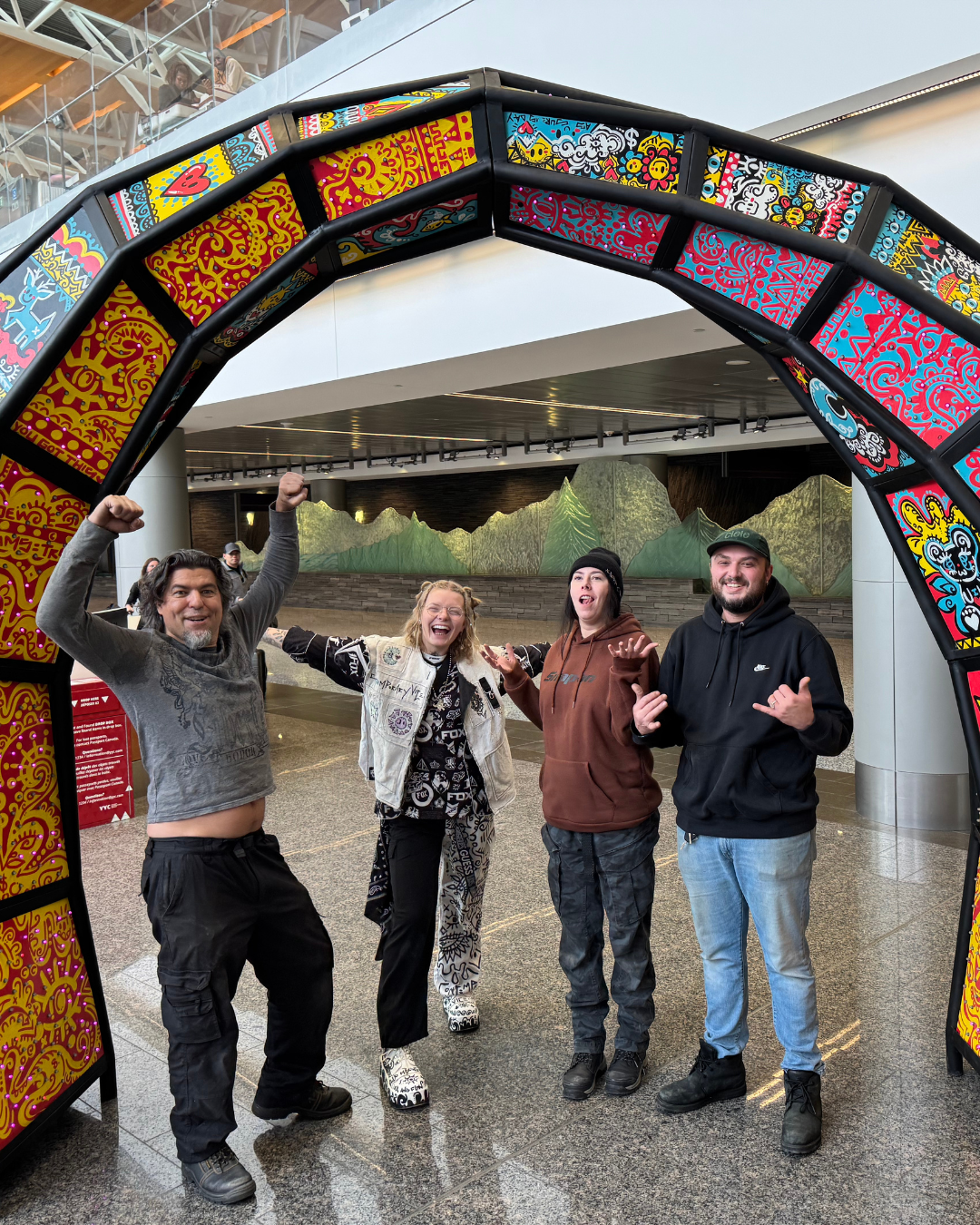 Photo of the setup team of Everblue Gateway including artists Ken Hacke and Contemporary Vice