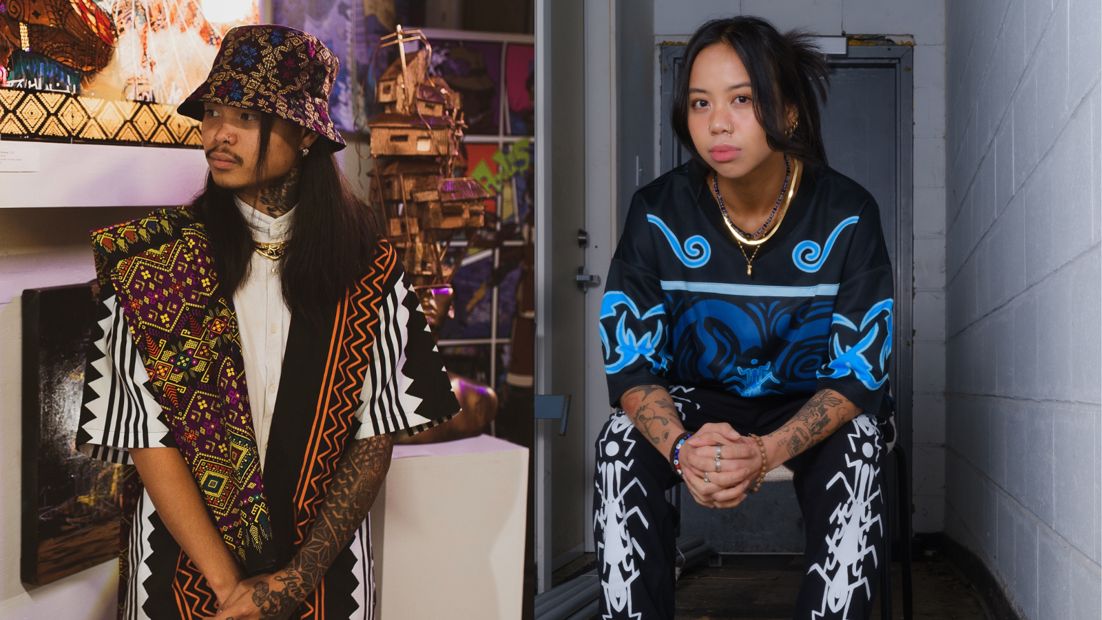 Portraits of Harvey Nichol and Mar Cortez, artists of Hinga at Hangin