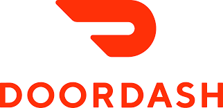 DoorDash logo with a red stylized D and the word 'DOORDASH' underneath.