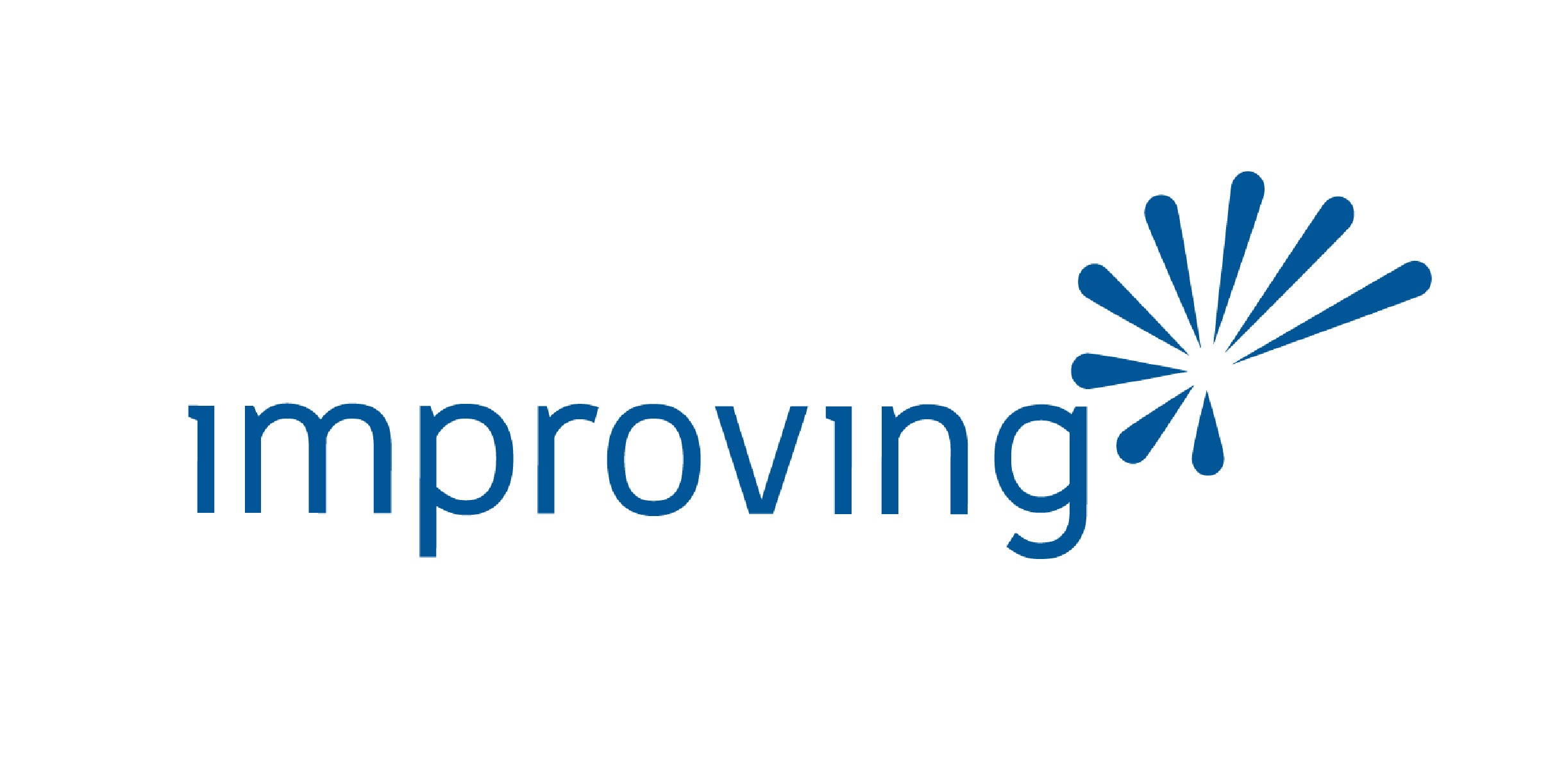 The logo features a stylized blue flower or burst graphic next to the text 'improving' in lowercase blue letters.