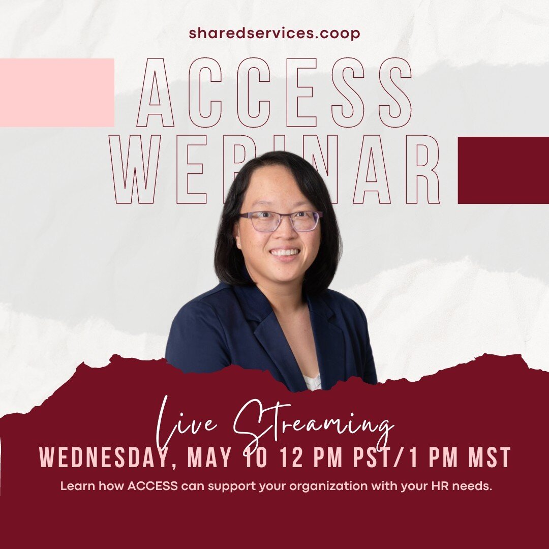 ONE WEEK AWAY!

Have you registered for our upcoming HR webinar yet?

Join us on May 10 for the upcoming ACCESS Learning Series: HR Webinar. Find out how ACCESS HR Services can take administrative tasks off your plate, save money, reduce onboarding c
