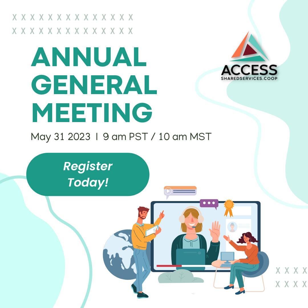 The ACCESS team is pleased to invite all stakeholders to our virtual AGM on May 31, 2023!

Have you registered? Secure your spot on the Events tab of our Website!

[Link to Website in Bio]