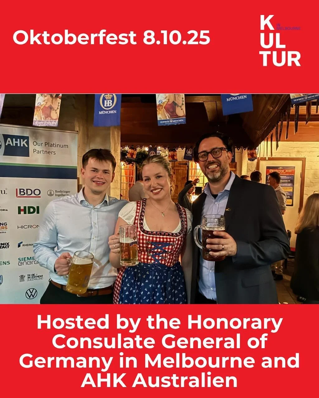 ✨O&rsquo;zapft is!✨
A fantastic evening at Hofbr&auml;uhaus Melbourne celebrating Oktoberfest, hosted by AHK Australien and the Honorary Consulate of Germany! An evening honouring German culture, delicious food and drink 🍻🥨🇩🇪

#oktoberfest #germa