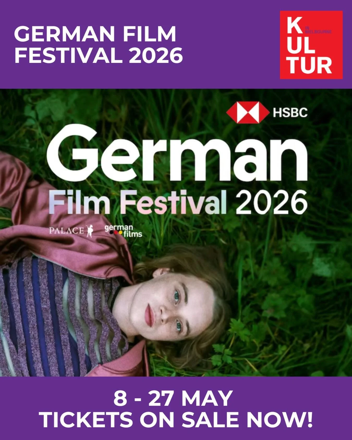 Tickets for the 2026 HSBC German Film Festival are now on sale! 

This May, enjoy the best contemporary German cinema direct from the 2026 Berlinale, as well as a selection of German-language films from Austria and Switzerland! 

Book your tickets no