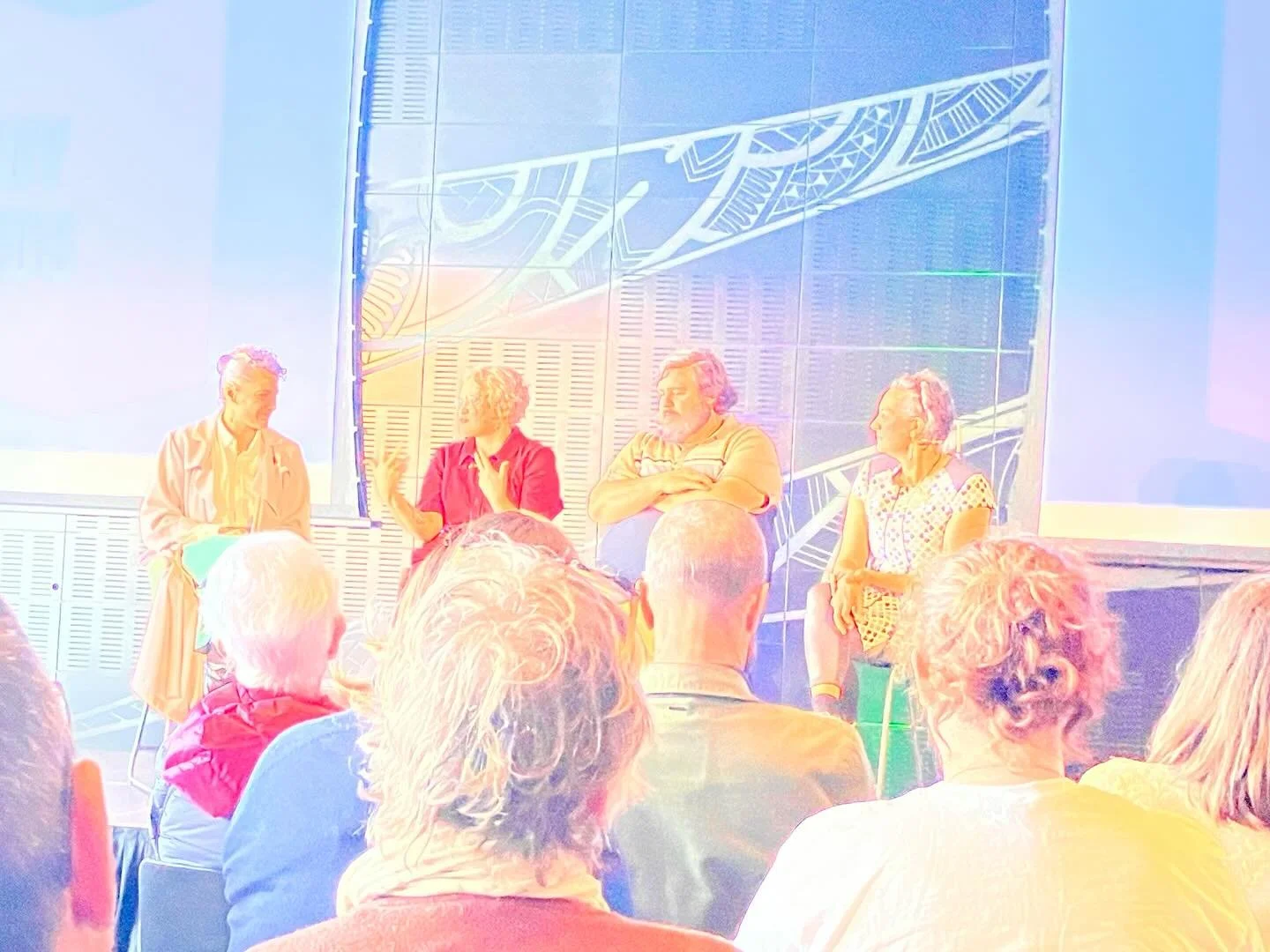 We brought so much Indigenous joy to the stage that this happened when Moata Tamaira tried to take a photo. How could it not be joyous with the extraordinary @juanthefool , @arianatikao and @dominiceliseo to share the stage with? Mauri ora to the bea