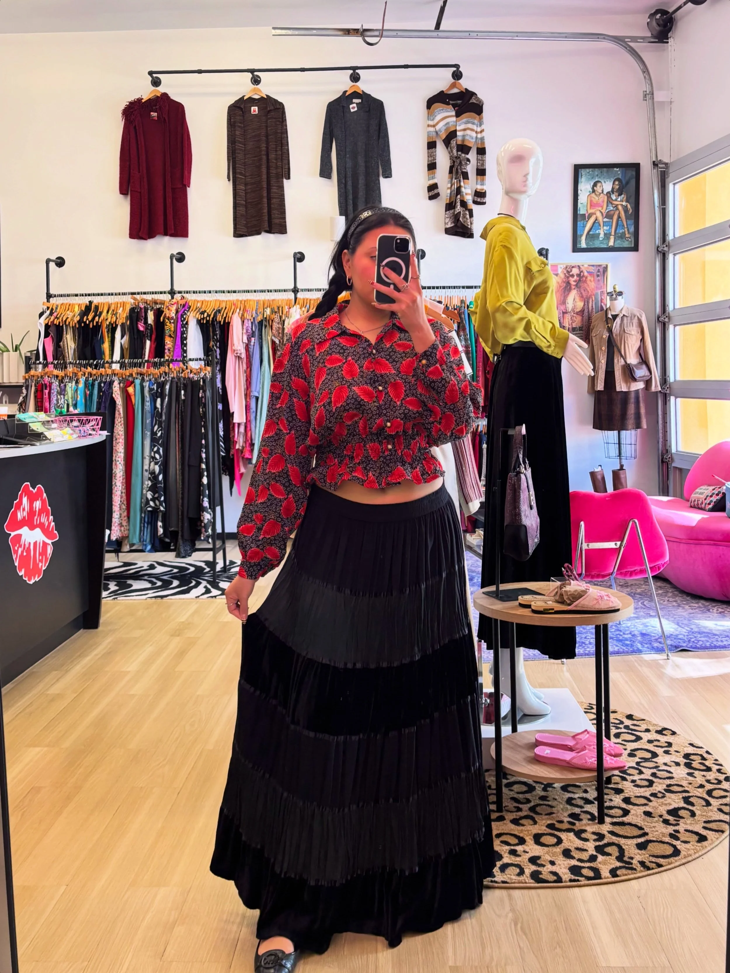 Fall is in full effect @ifellinlovehere 🍂☕️🤎 Mix &amp; match with the most eclectic assortment of vintage styles! Your closet will thank you 😉 

📆Open Tuesday-Saturday from 12-8PM &amp; Sundays from 12-6PM. 
📍601 N Oregon St, Ste 6.