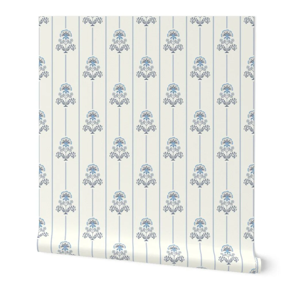 calm Indian floral-block print
