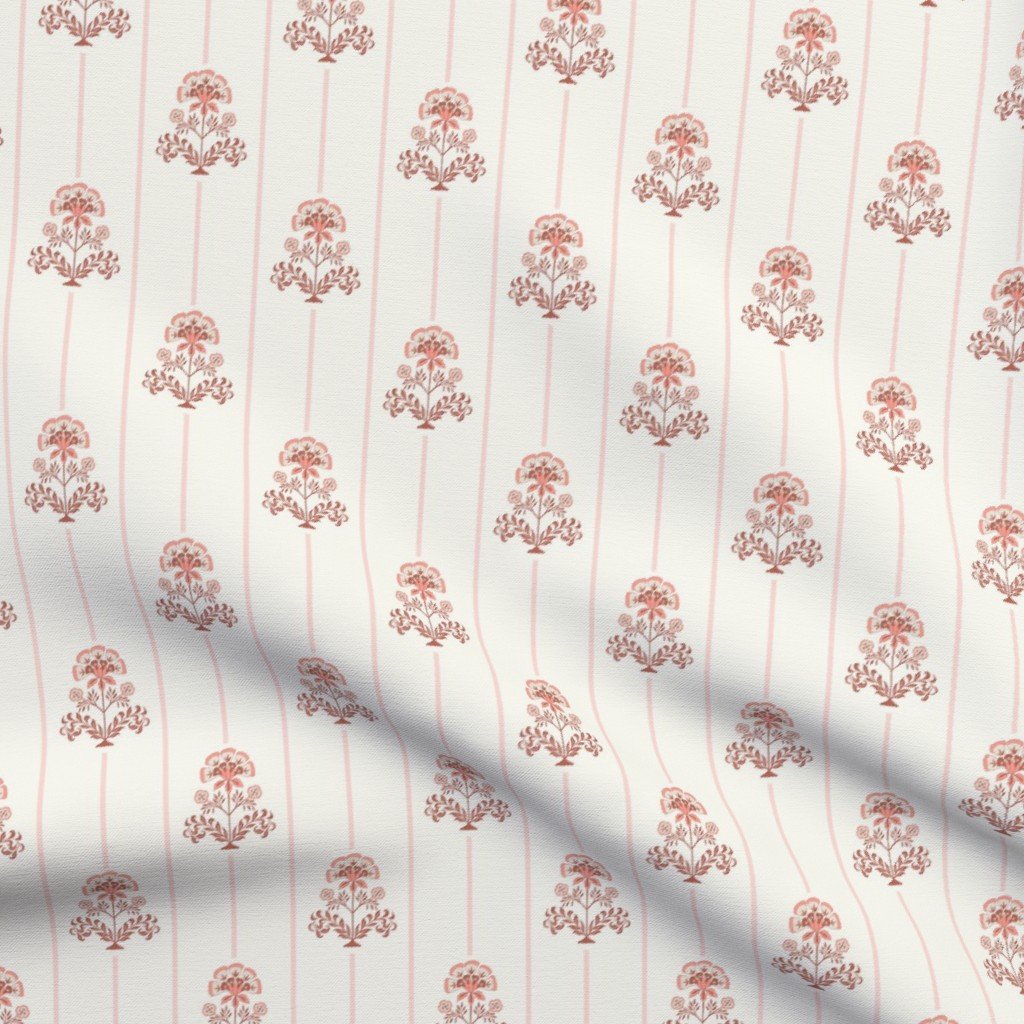 calm Indian floral-block print with stripes