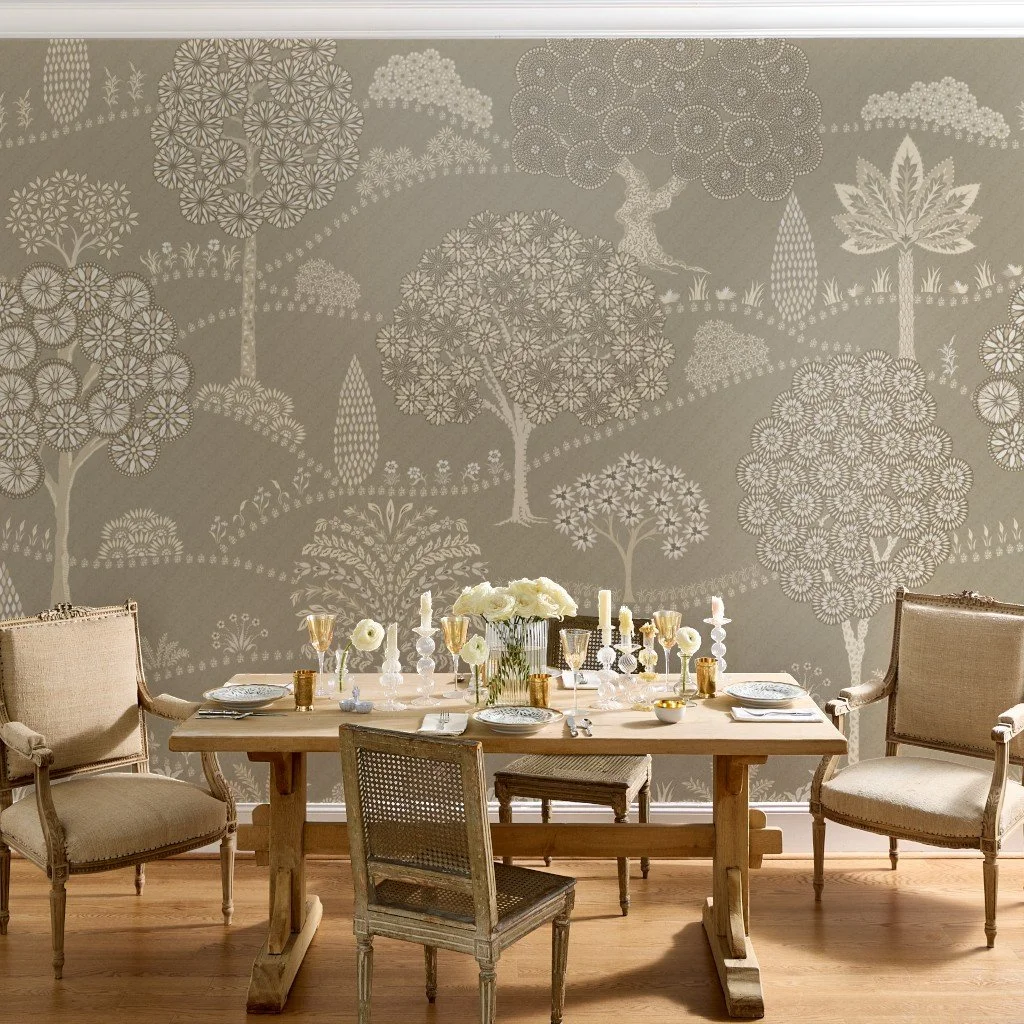 Kalpa Vatika Forest Landscape in Stone Grey by Gargi Panwar