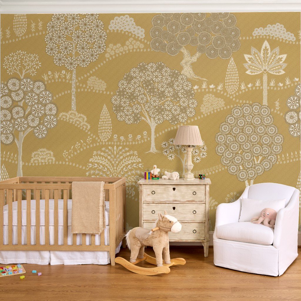 Kalpa Vatika Forest Landscape in Wheat Grass Yellow by Gargi Panwar