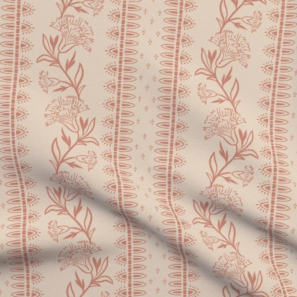 trailing carnations-border print