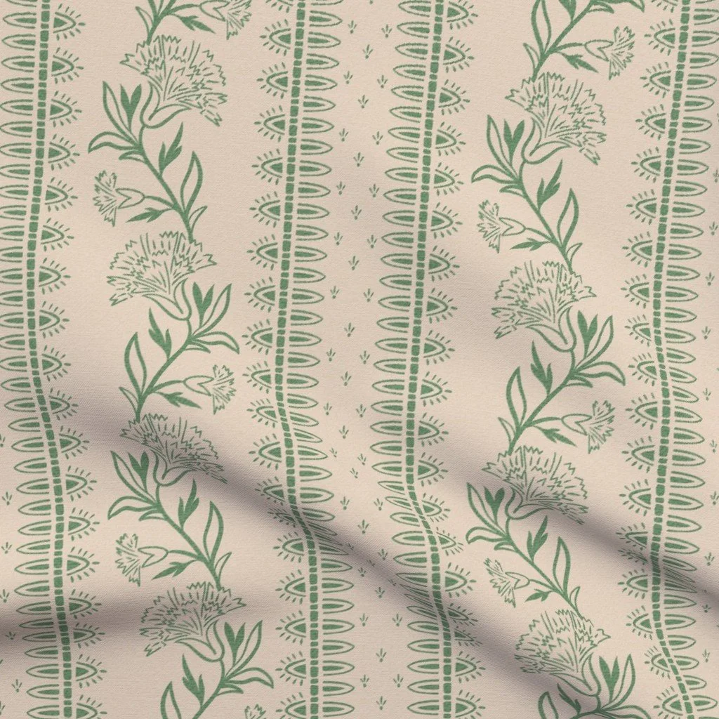 trailing carnations-border print