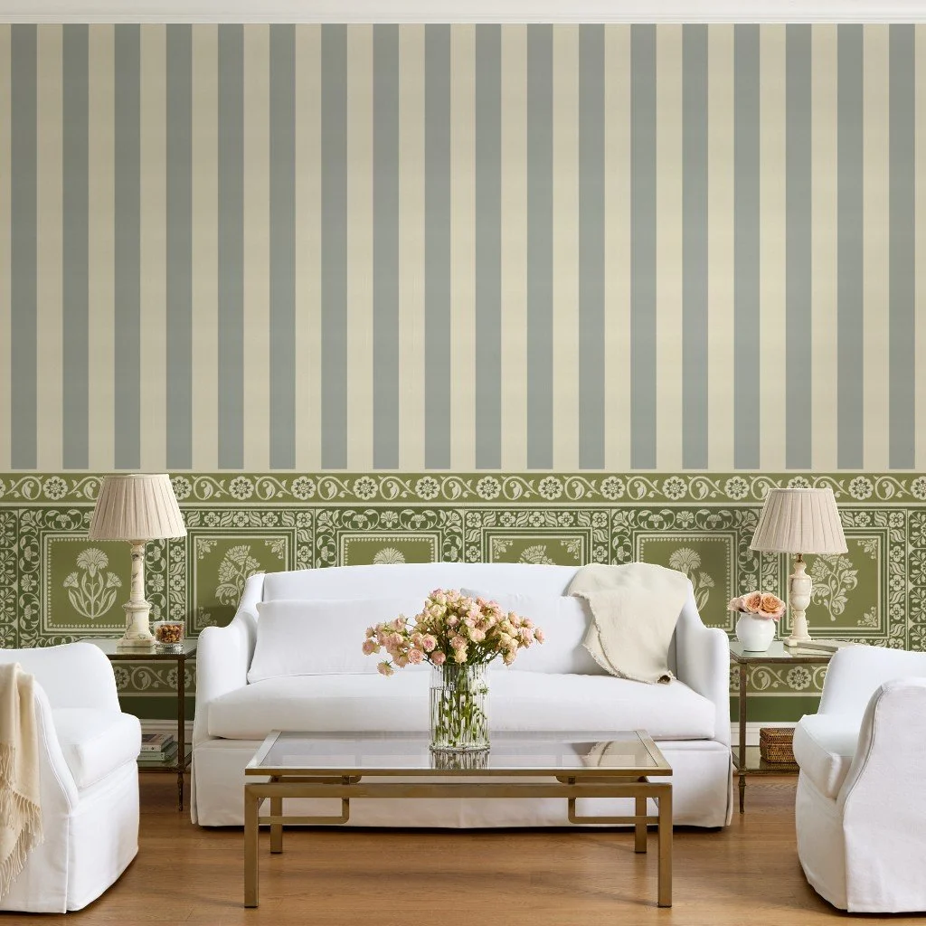Amer Stripes in Grey and Green by Gargi Panwar