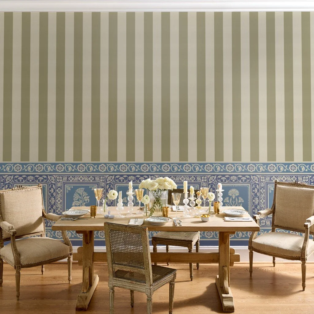 Amer Stripes in Green and Blue by Gargi Panwar