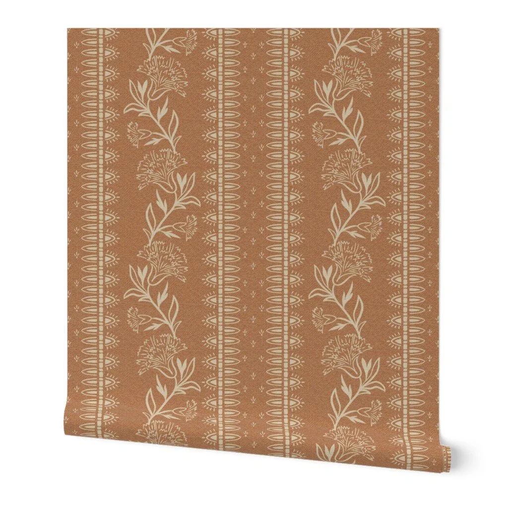 trailing carnations-border print
