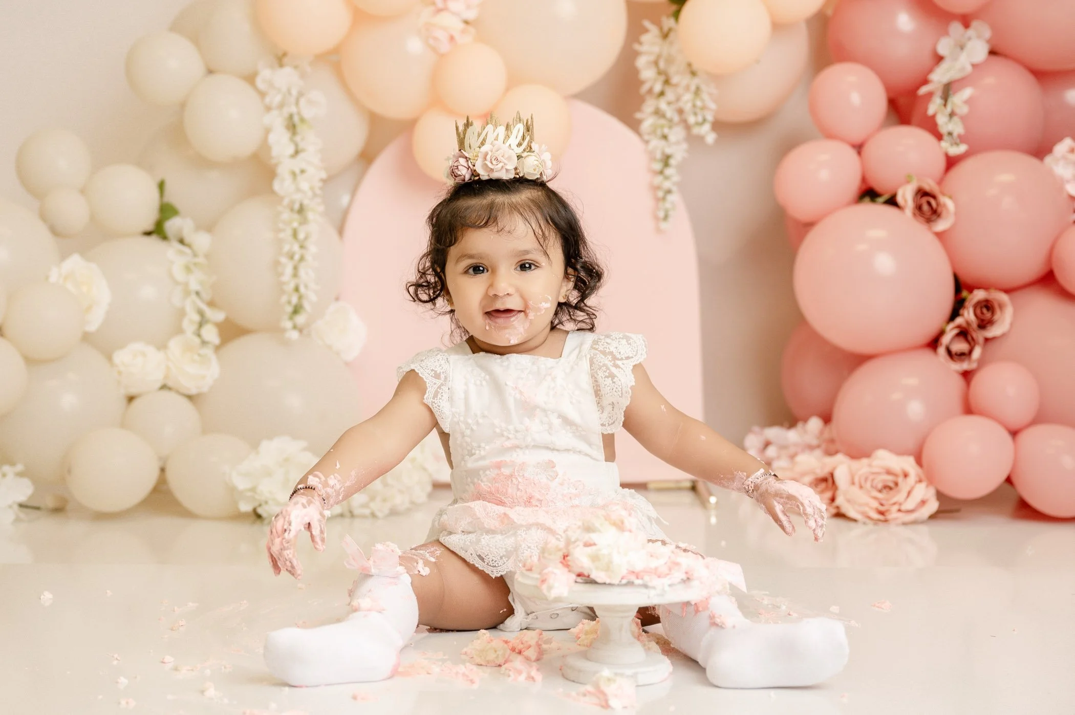 Double Arches with balloons & florals (your custom colors)