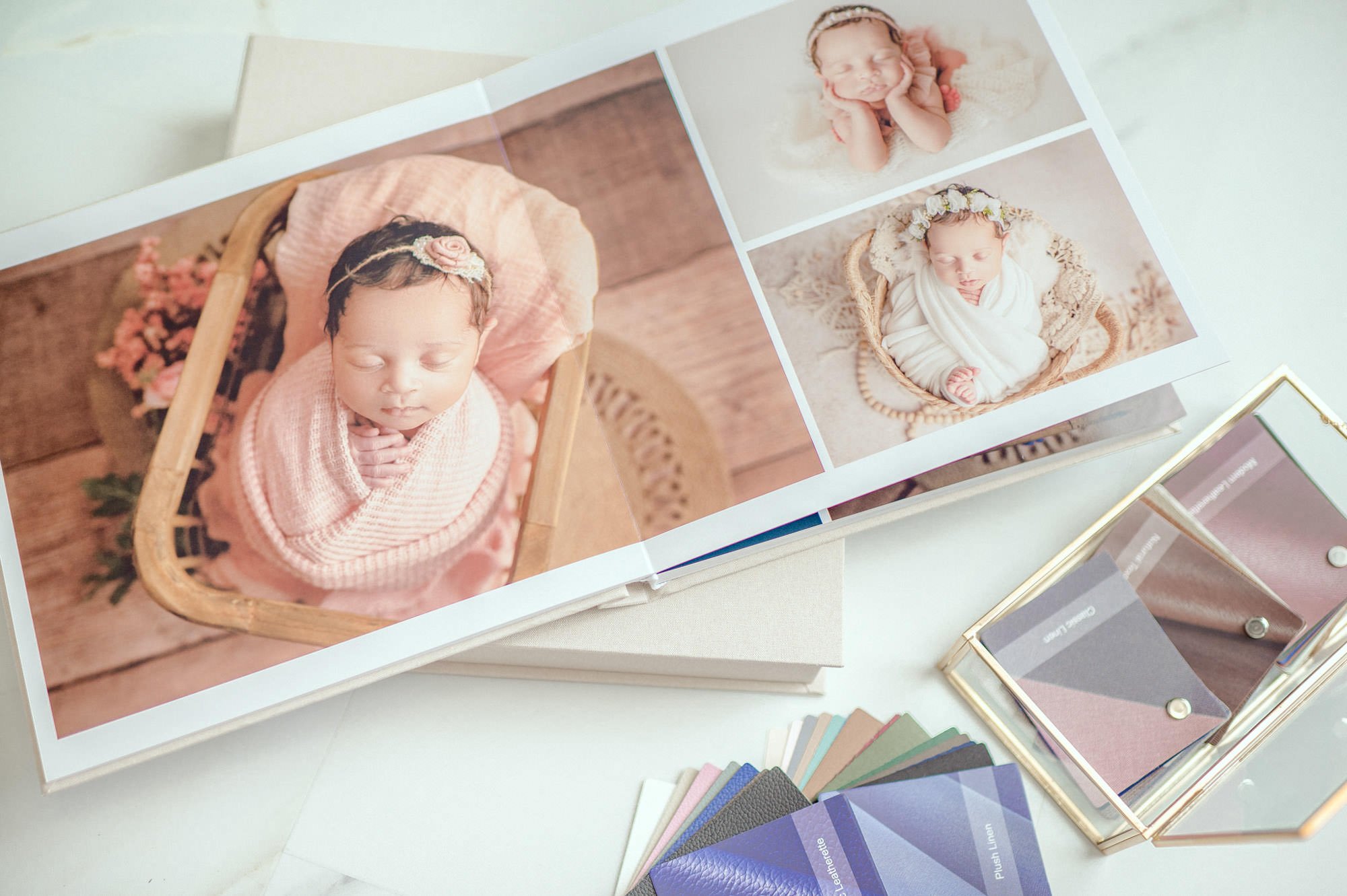 newborn album with baby photos
