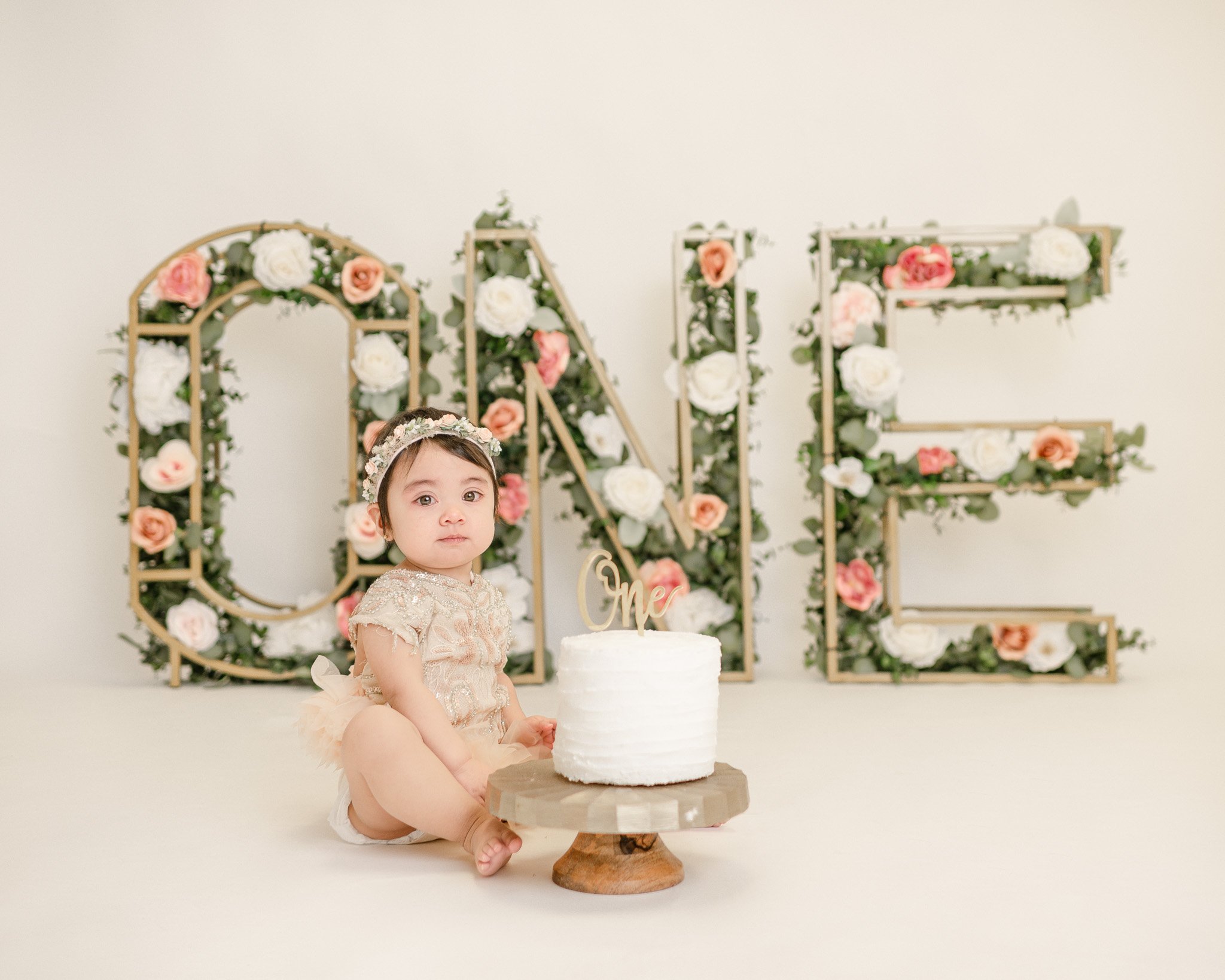 ONE letters with florals