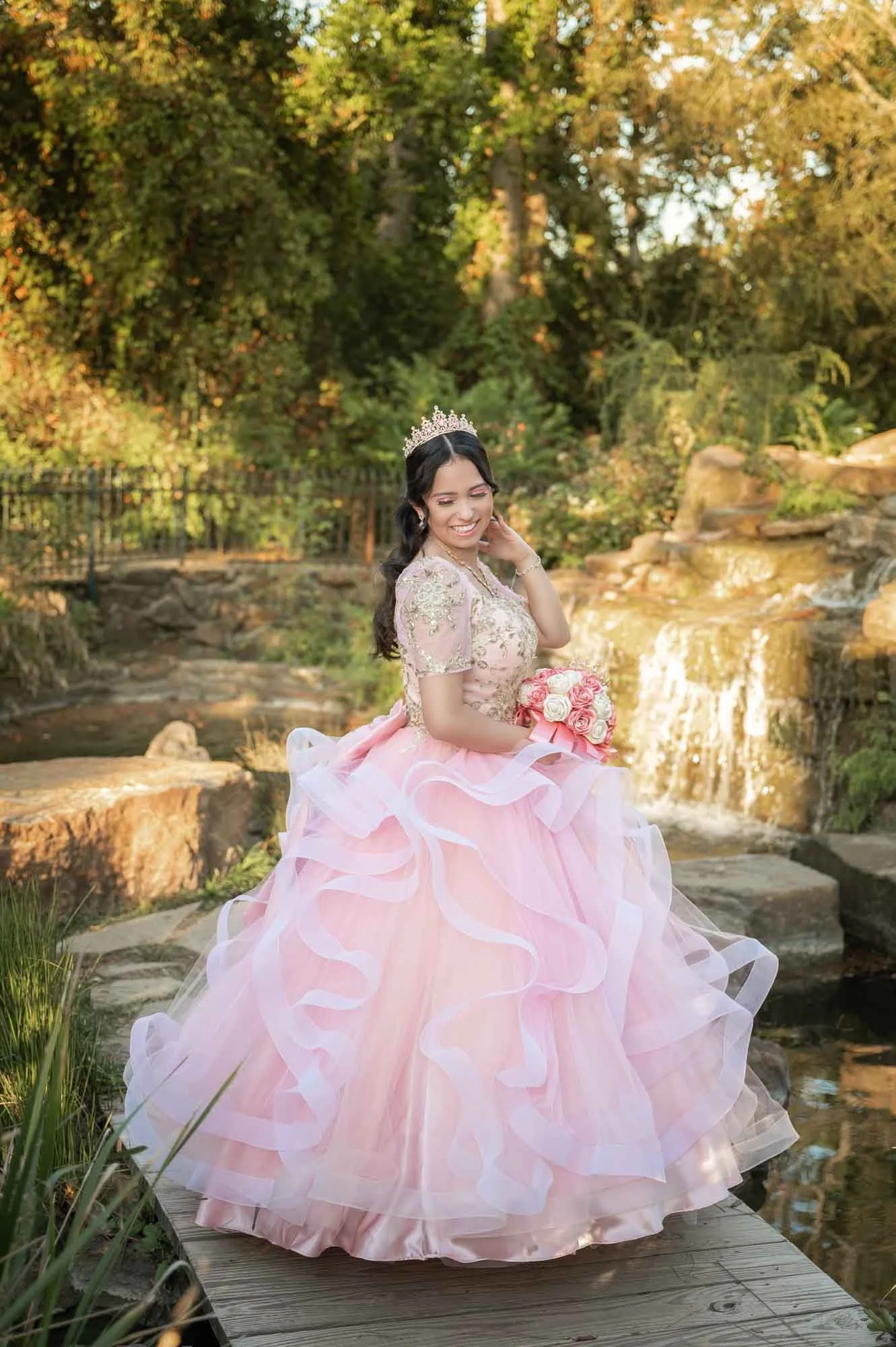 quinceanera session at mercer arboretum in houston