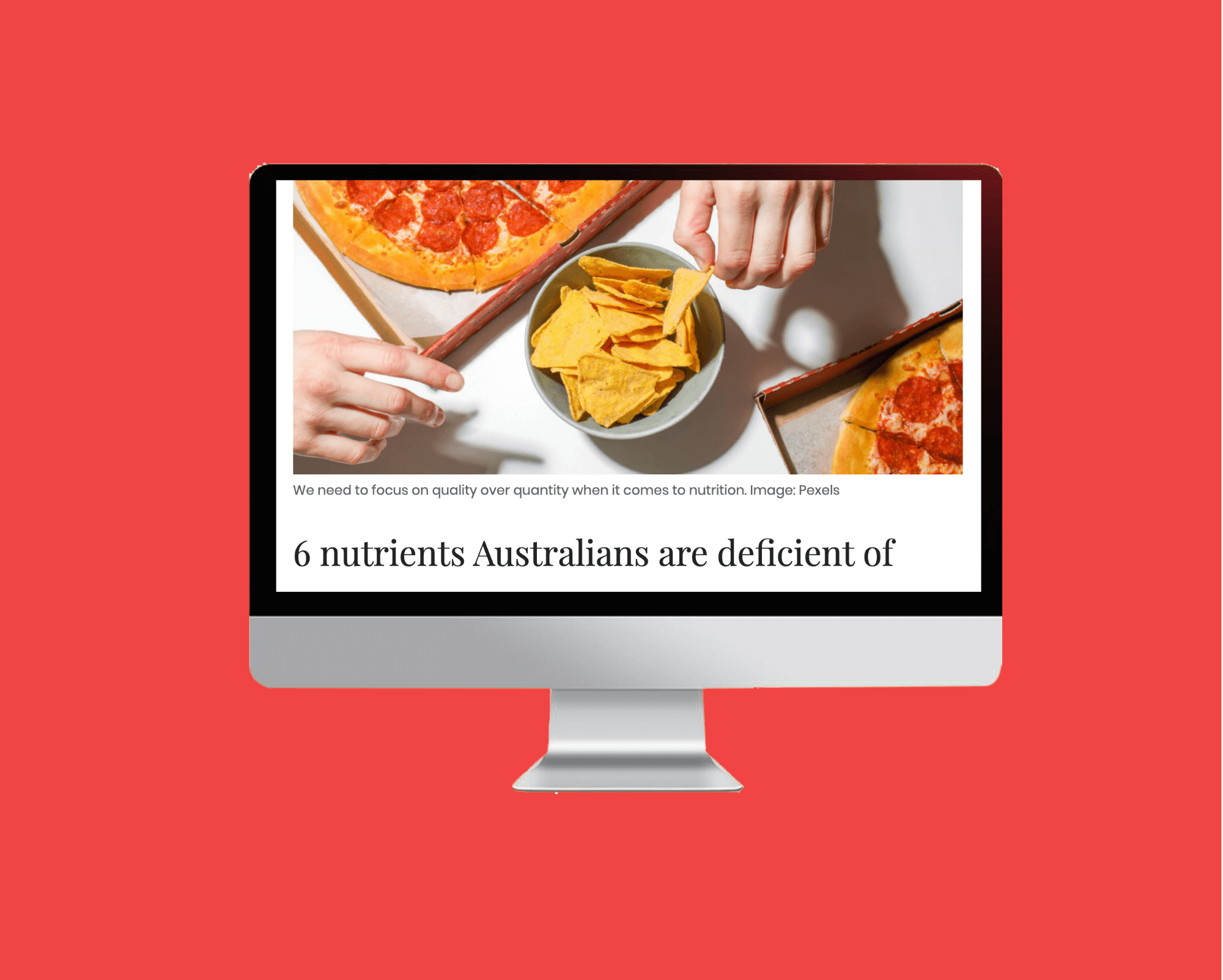 Article on nutrient deficiencies on computer screen on red background