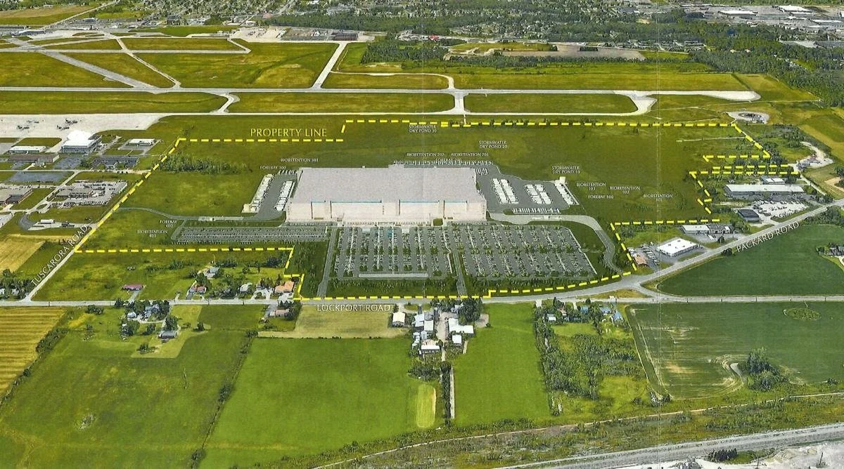 Amazon's 107 feet high, 3 MM SF., first-mile operation in Niagara County is no longer code named "Project Fifi"