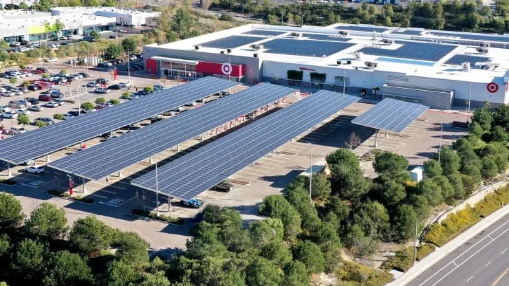 Target looks to massive solar panels in a California parking lot as a green model to power its stores