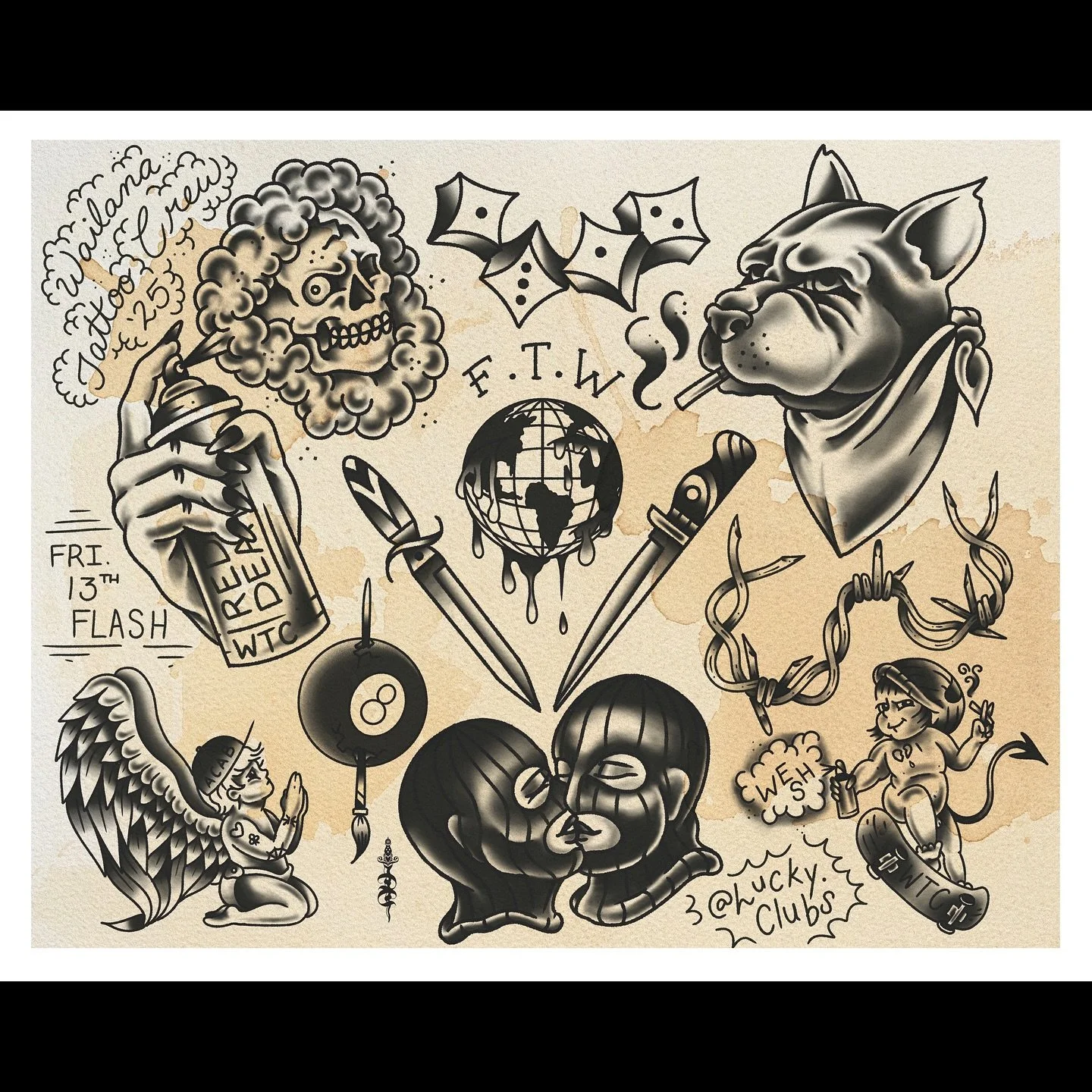 Don&rsquo;t forget to feed your local tattooer today 🥪
.
.
We&rsquo;ve got walls and binders full of flash for you to pick from at @wailanatattoocrew, I&rsquo;ll be tattooing any design your heart desires, but these are some designs I made&mdash; an