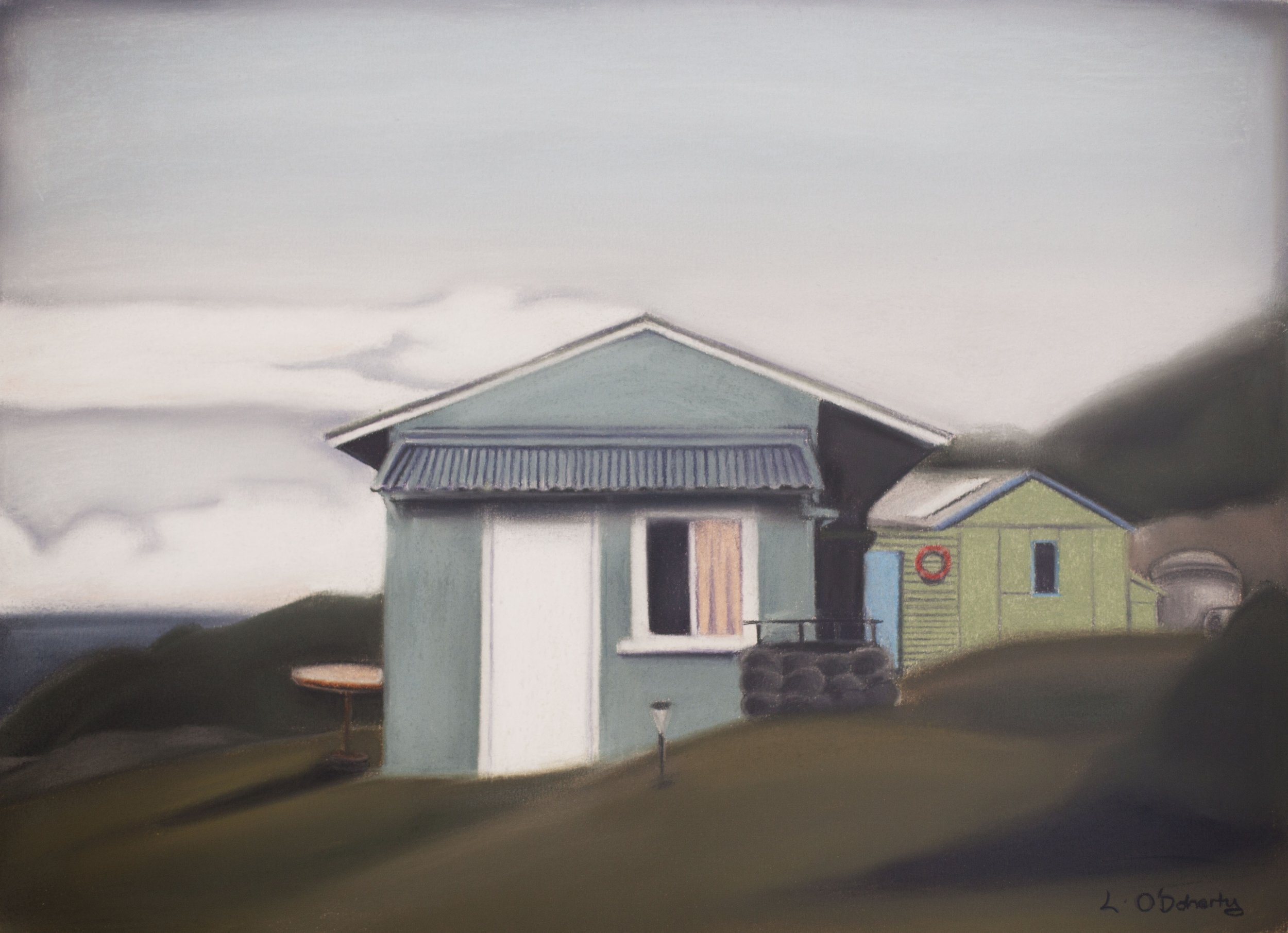 Shacks at Little Garie, pastel on paper, 33.5 x 46cm, 2015.jpg