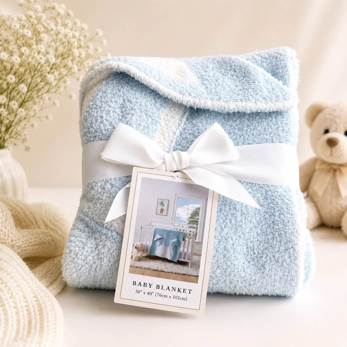 little-one-blanket that is included in a baby gift for same-day delivery gold coast.