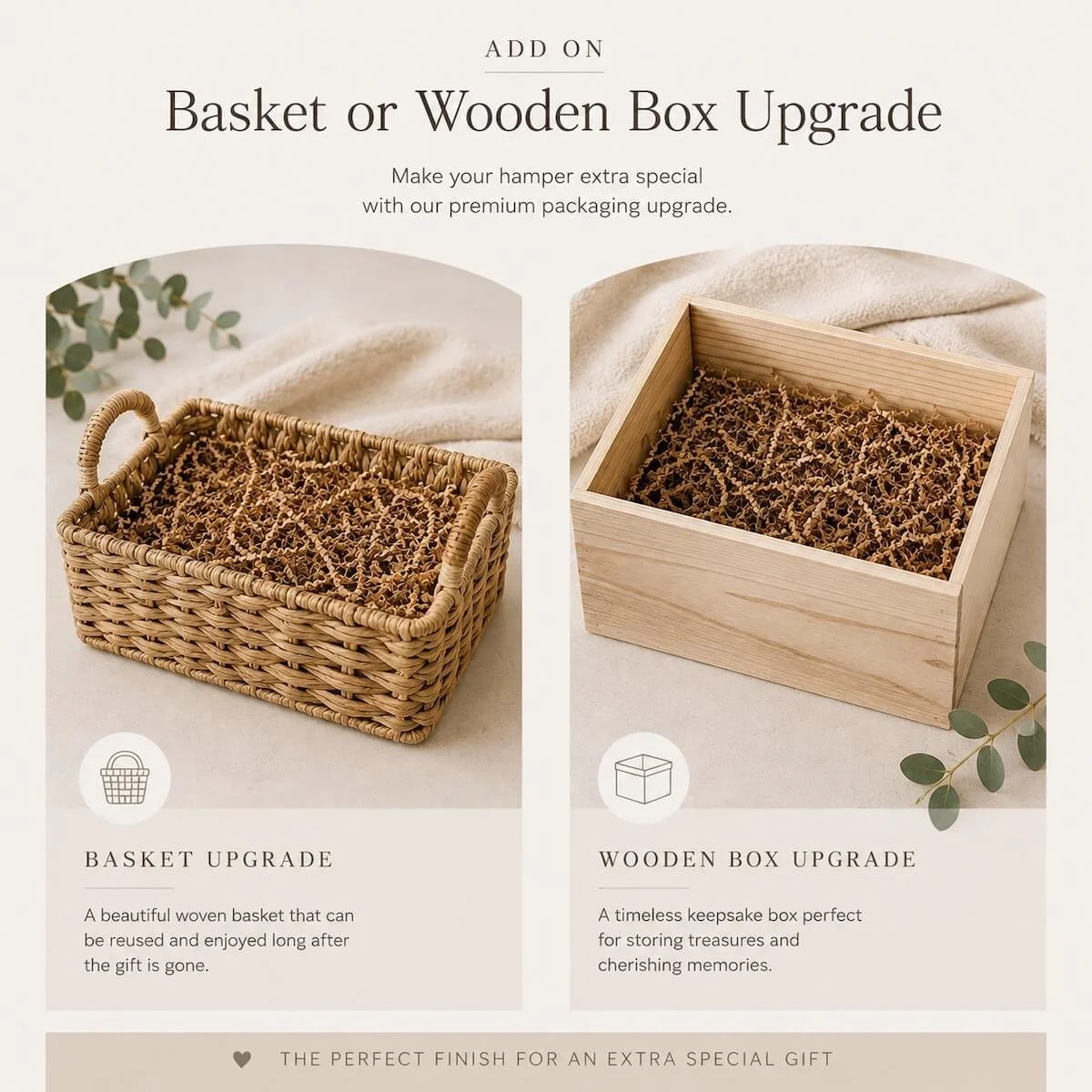 Add a Basket or Wooden box