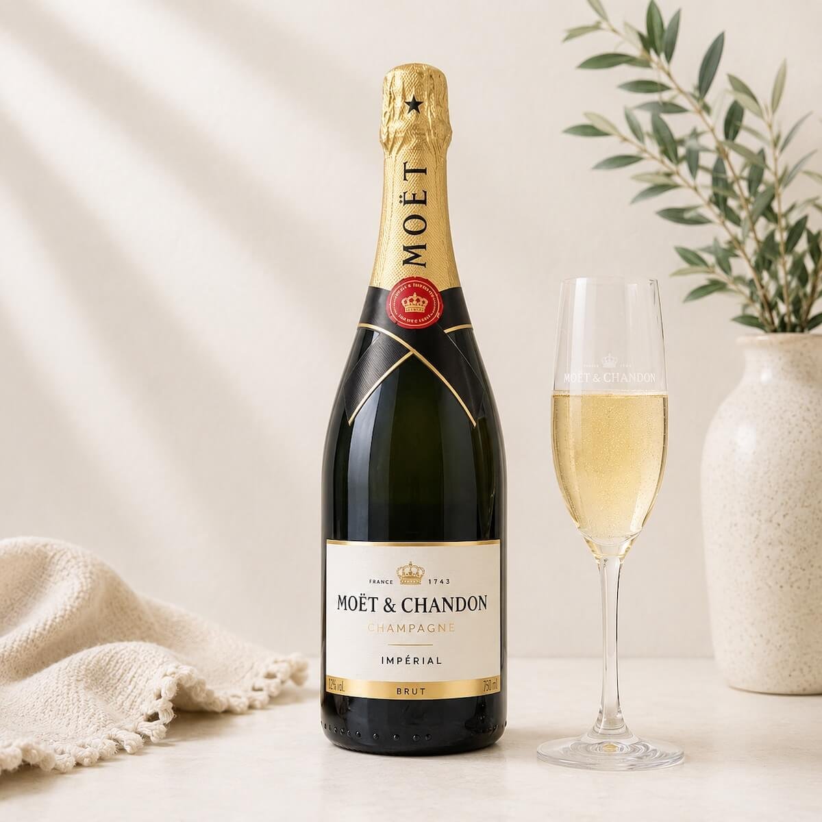 Premium French Champagne Moet & Chandon Bottle 750ml for hamper upgrade.