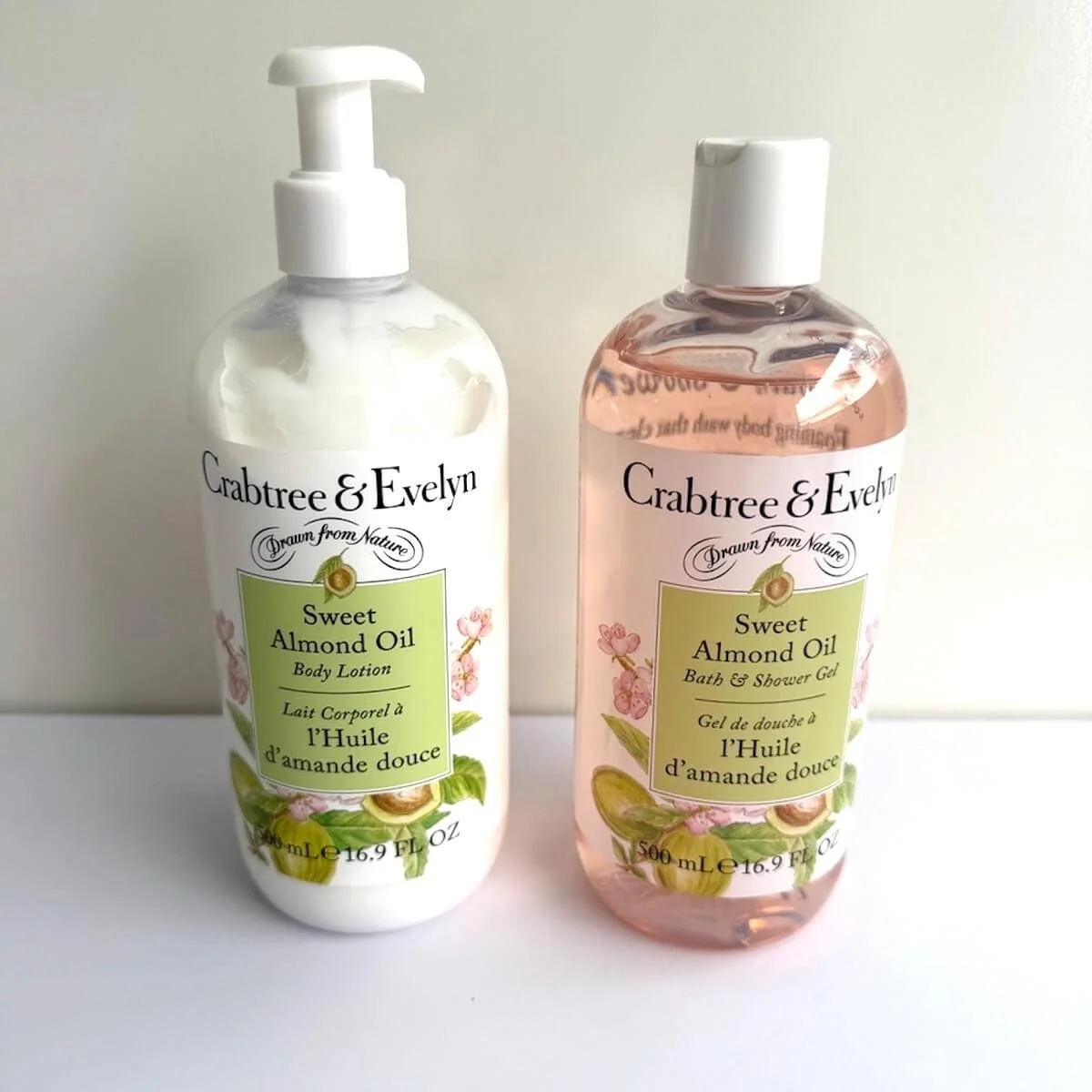 Crabtree & Evelyn Sweet Almond Oil body lotion and bath shower gel luxury pamper products