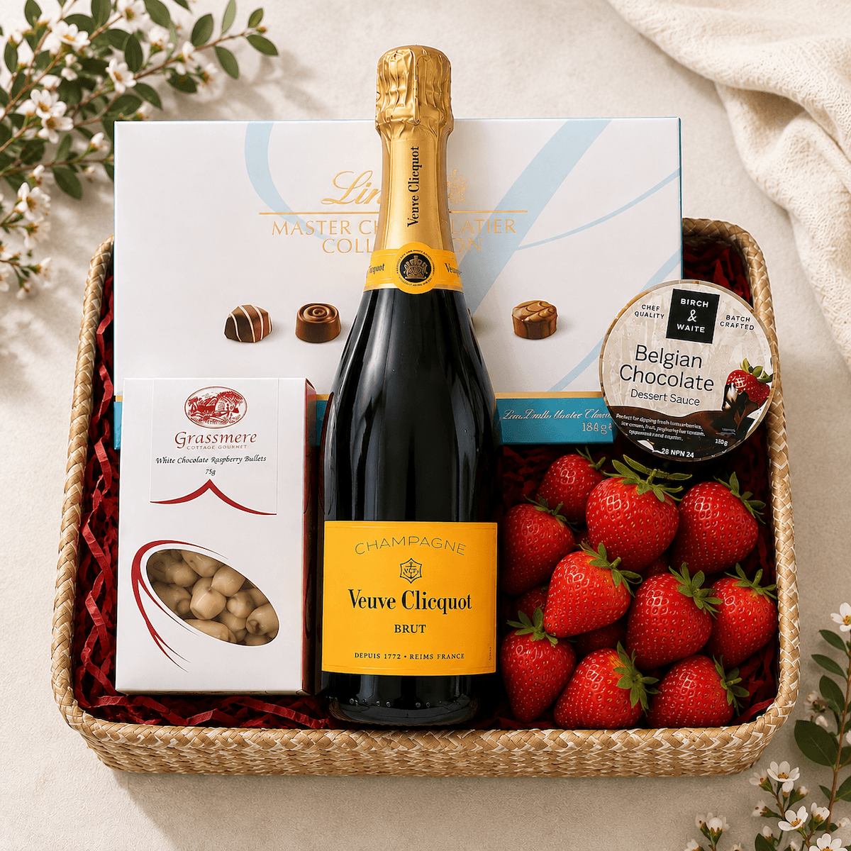 Veuve & Strawberry Indulgence Basket