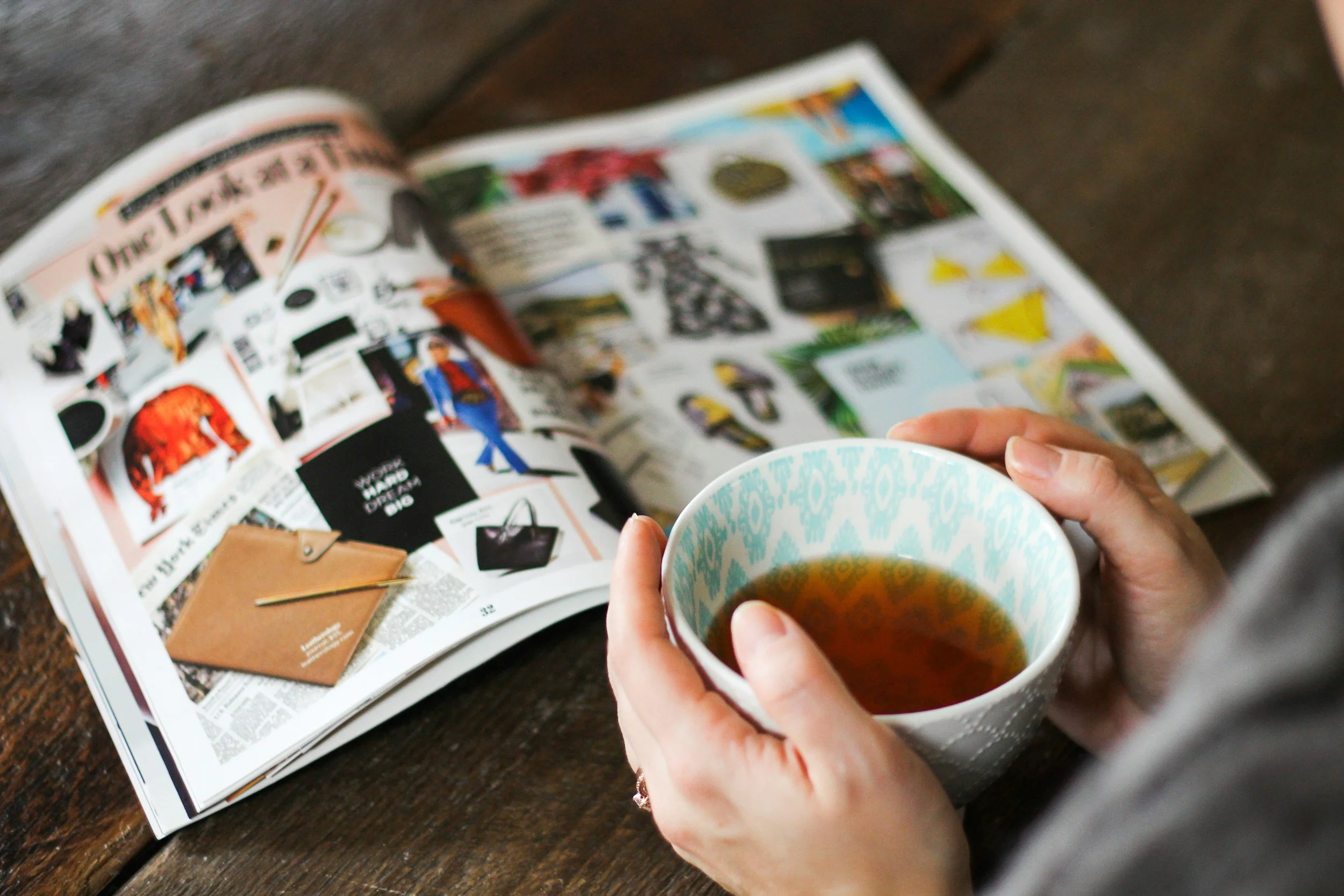 Vision Board gestalten und zur Ruhe kommen mit einer Tasse Tee