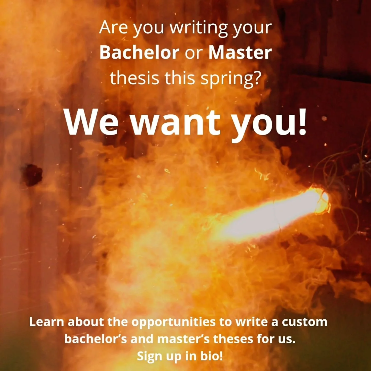 🚀 Interested in writing your Bachelor or Master thesis on rockets or satellites?
&nbsp;
Join us for an info meeting on November 5th at 14:15 in KE-262 to explore your options with UiS Aerospace!
Sign up in bio! &nbsp;

✨ We'll walk you through how t