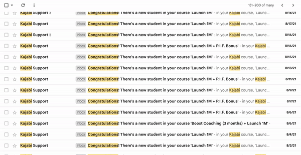Inbox sales notifications
