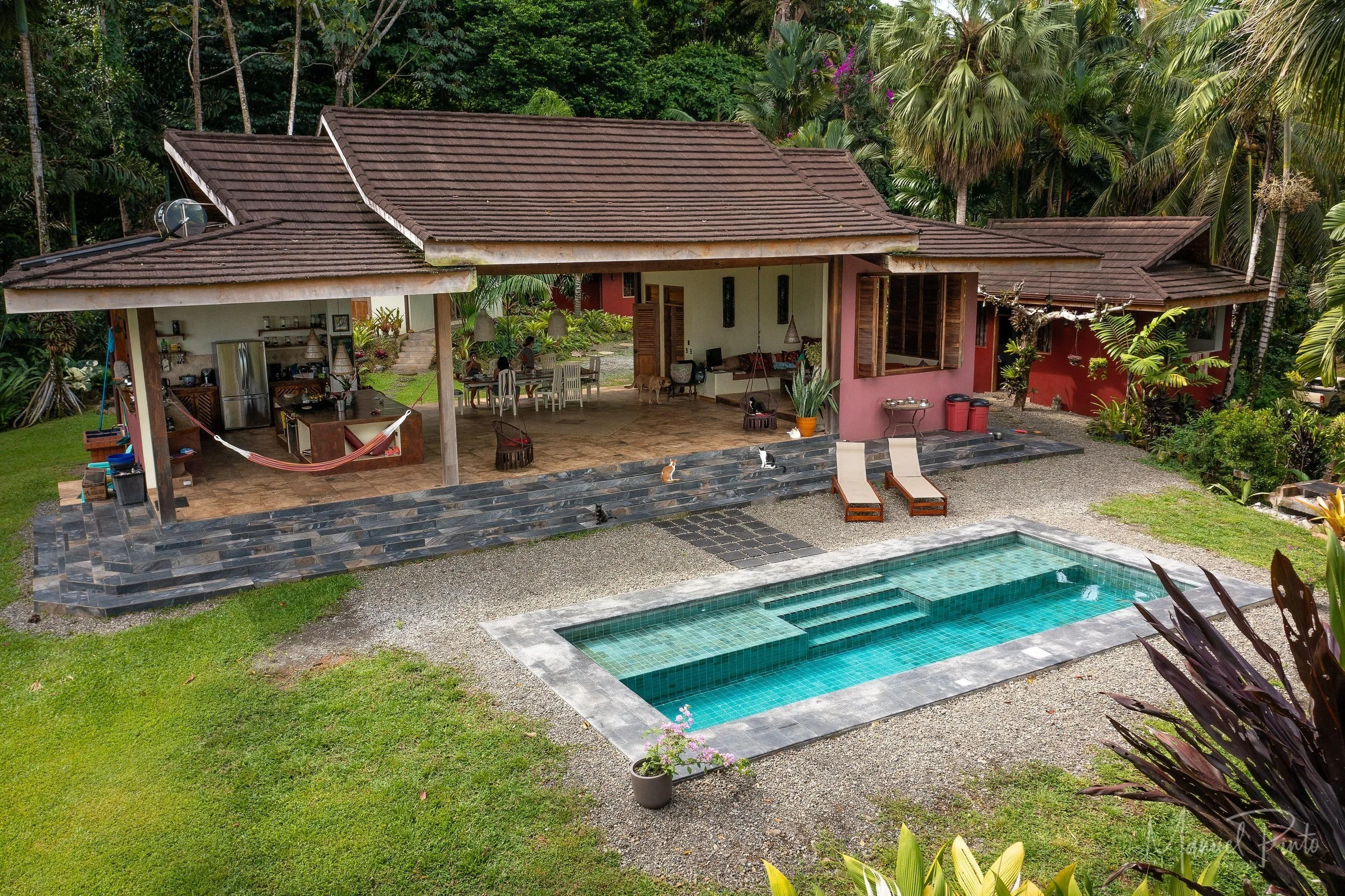 Ayahuasca Retreat space in Costa Rica with salt water pool