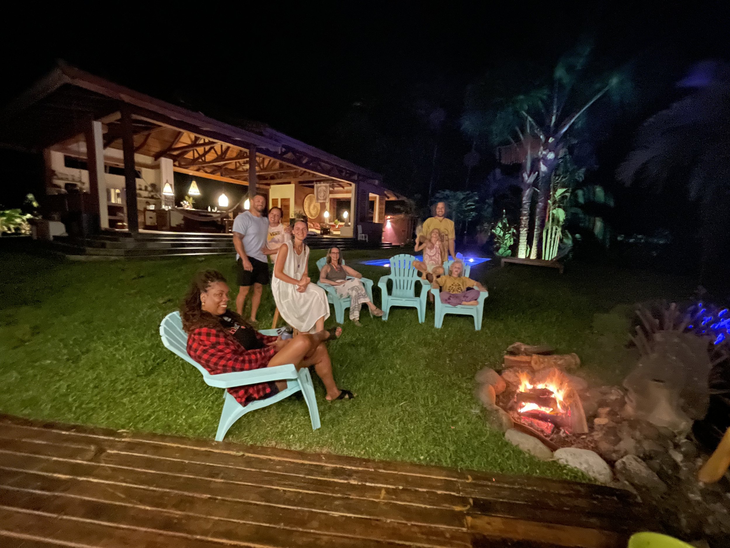 Fire ceremony at Ayahuasca retreat 