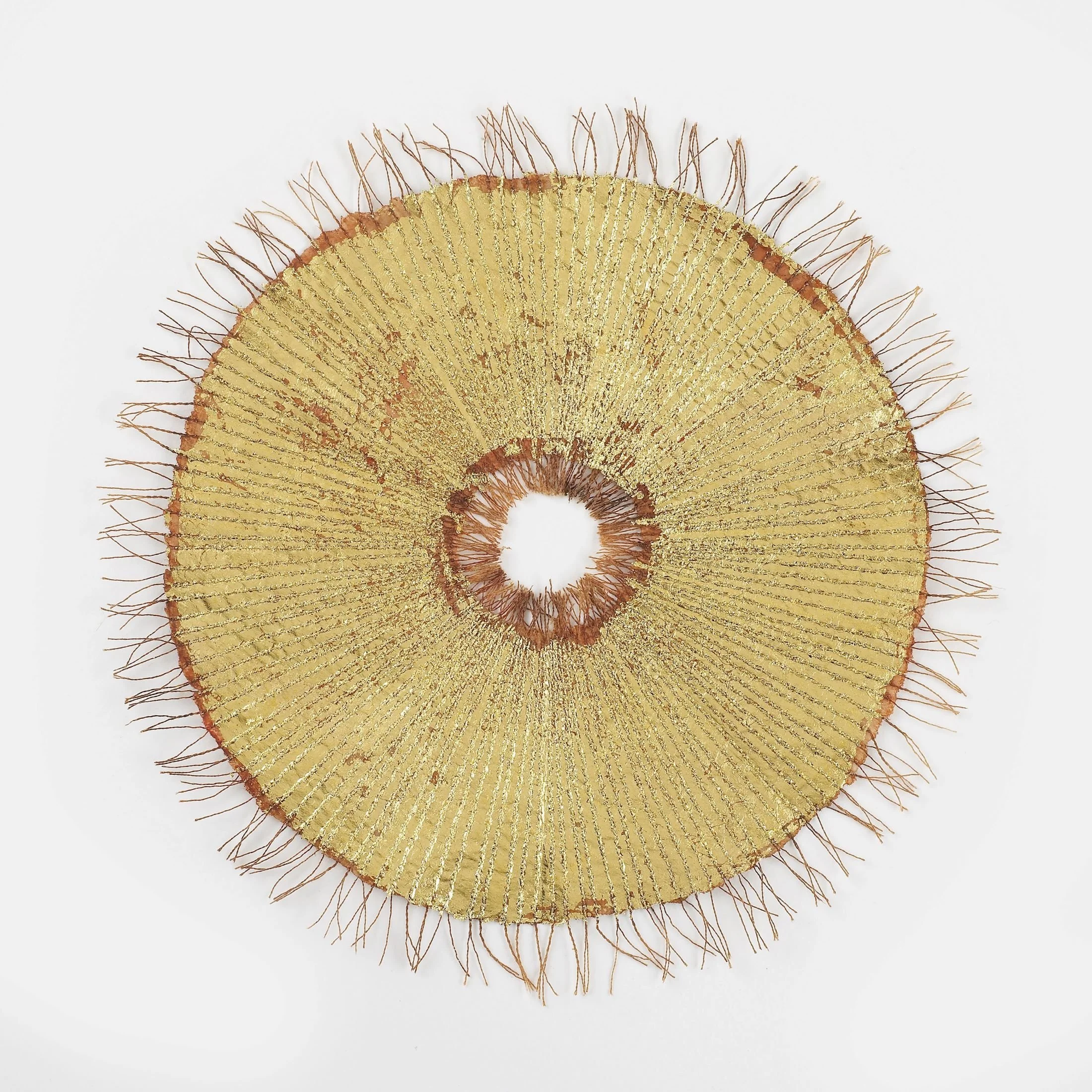Limestone Harvest. Paper, stitch, pigment, gold leaf. Please email for details