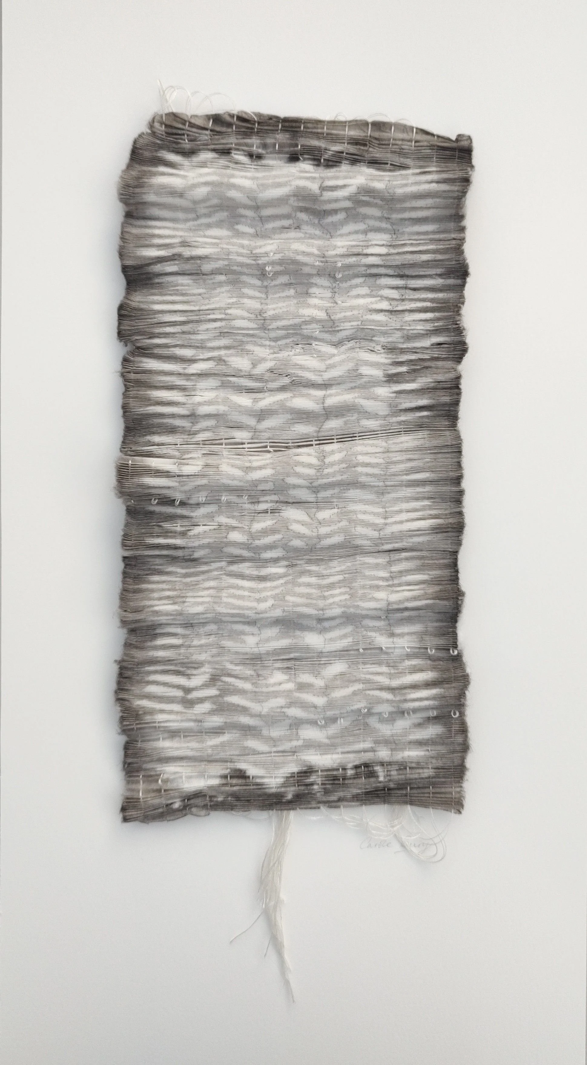 Carole Bury. 'Gentle Space' pleated ink drawing - framed 56 x 29cm.
RHS Chelsea - PURE FINE ART - stand RHW248