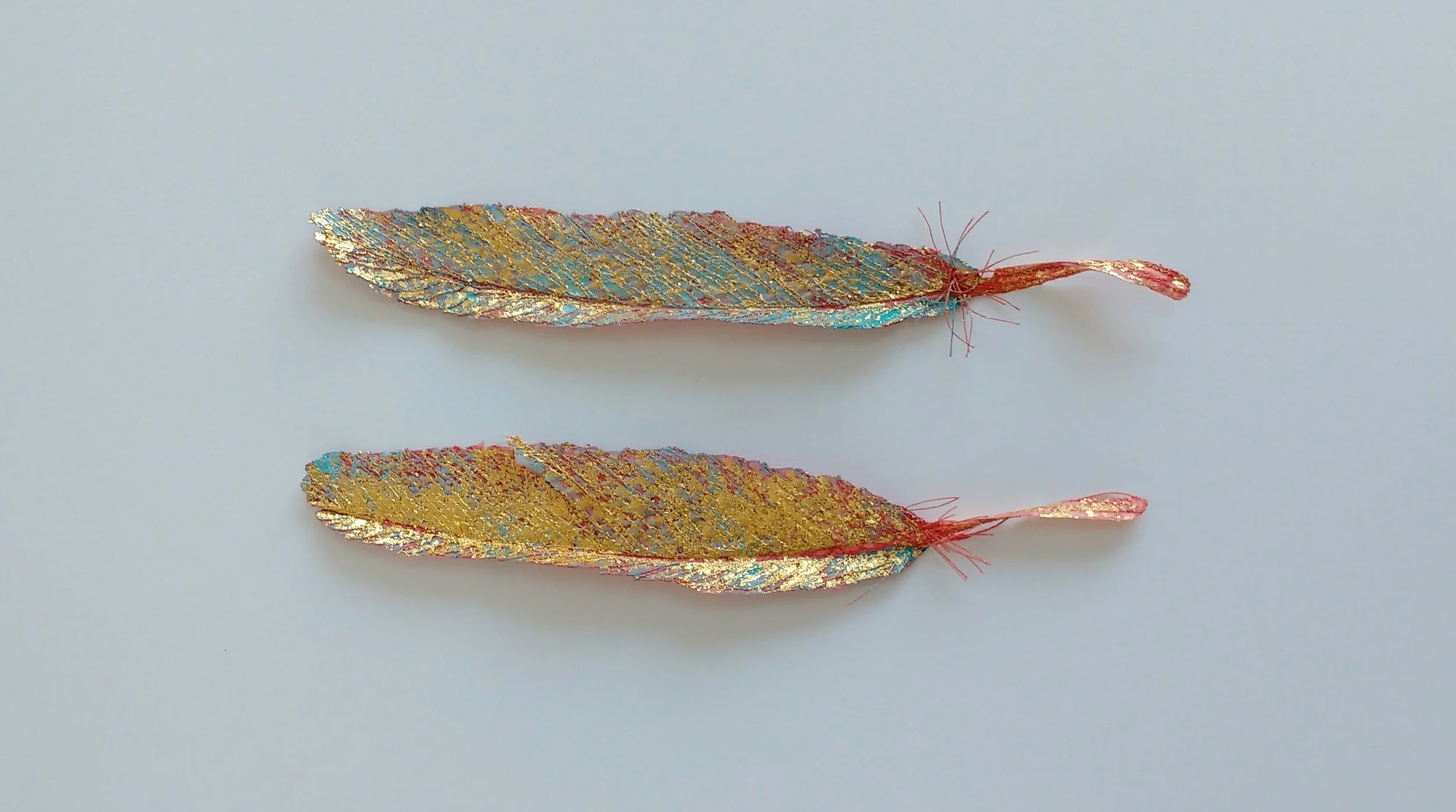 Carole Bury. Medieval Flight Feathers. Paper. Embroidery. Pigments. Gold Leaf. 
Email BobCat Gallery