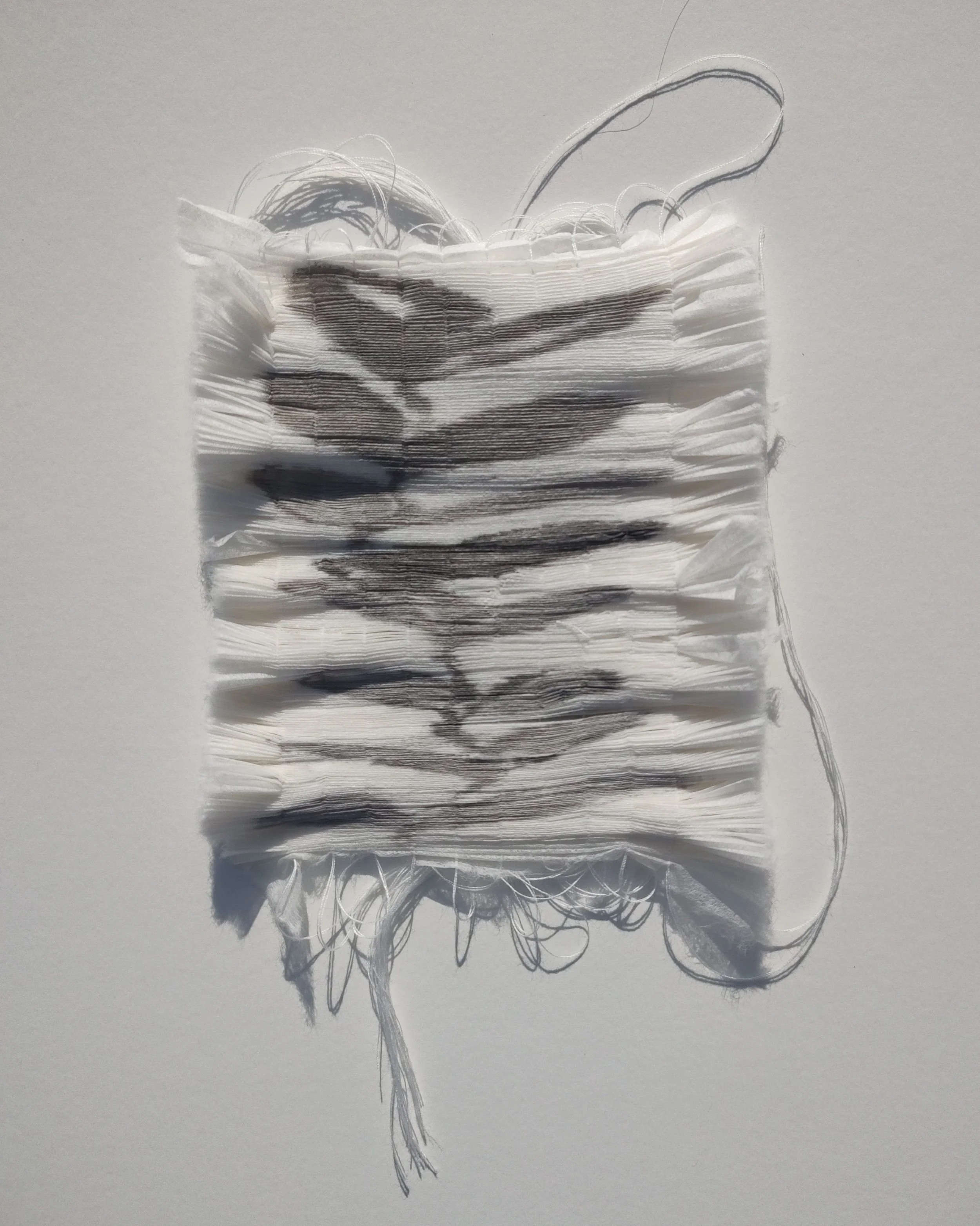 Carole Bury. 'Leaves' pleated ink drawing - framed 25 x 25cm.
RHS Chelsea - PURE FINE ART - stand RHW248