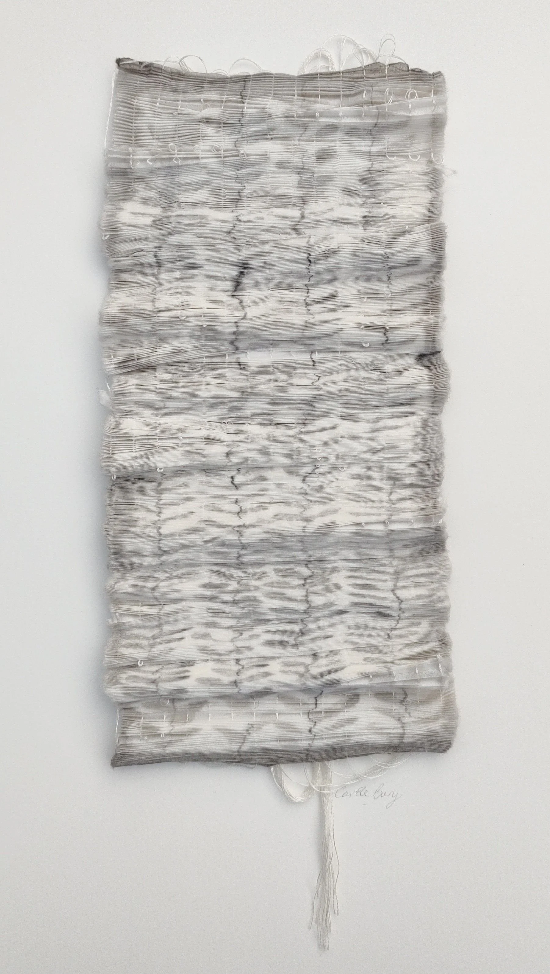Carole Bury. 'Meeting of the Ordinary' pleated ink drawing - framed 56 x 29cm.
RHS Chelsea - PURE FINE ART - stand RHW248